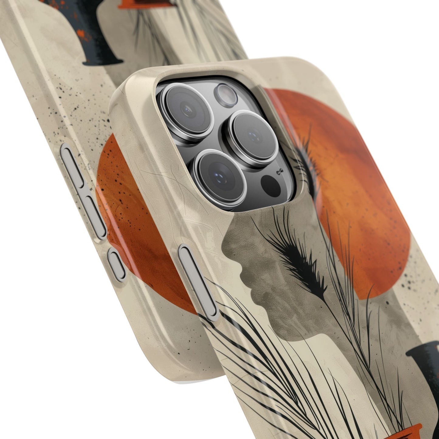 Artistic Slim Phone Case with Vintage Vase Design