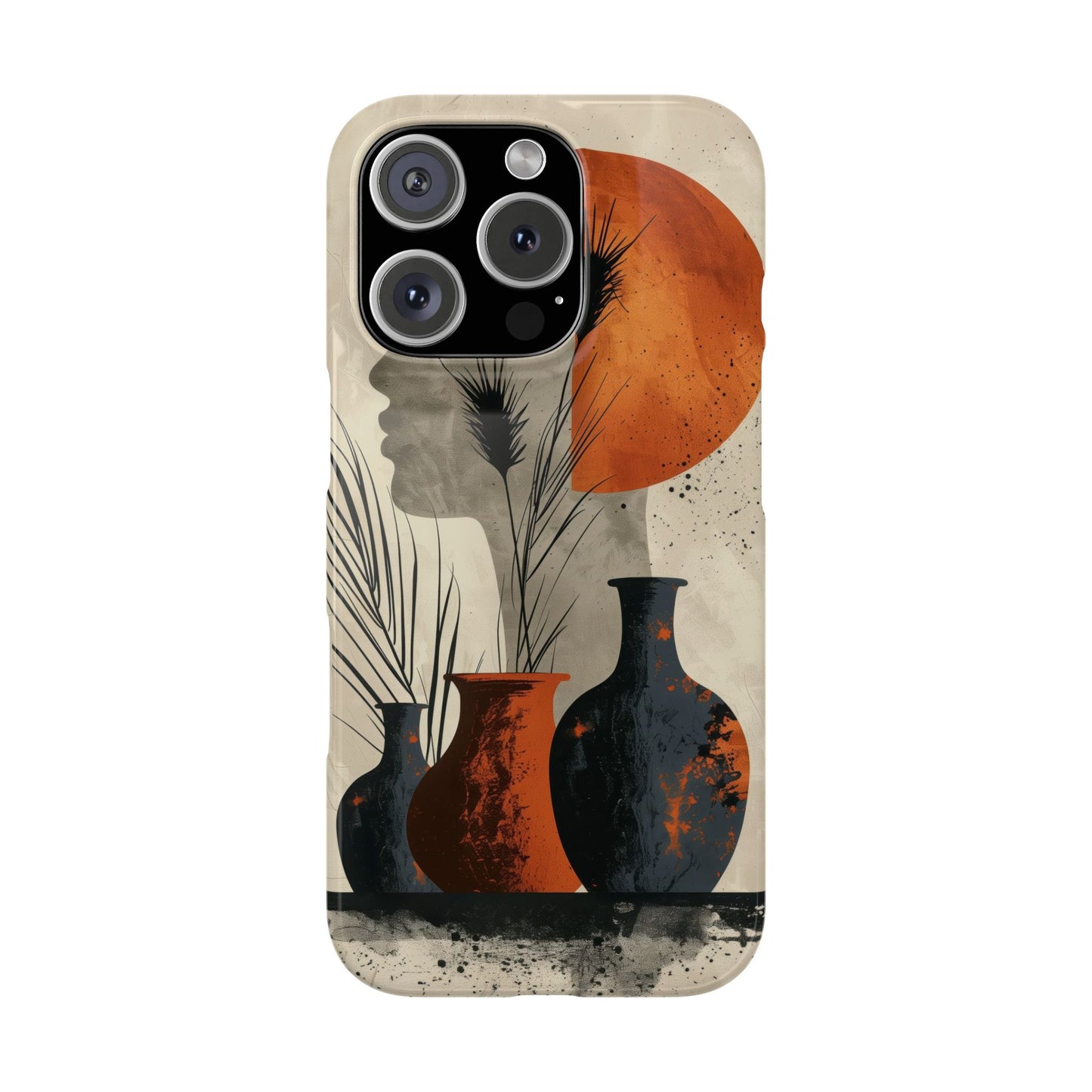 Artistic Slim Phone Case with Vintage Vase Design