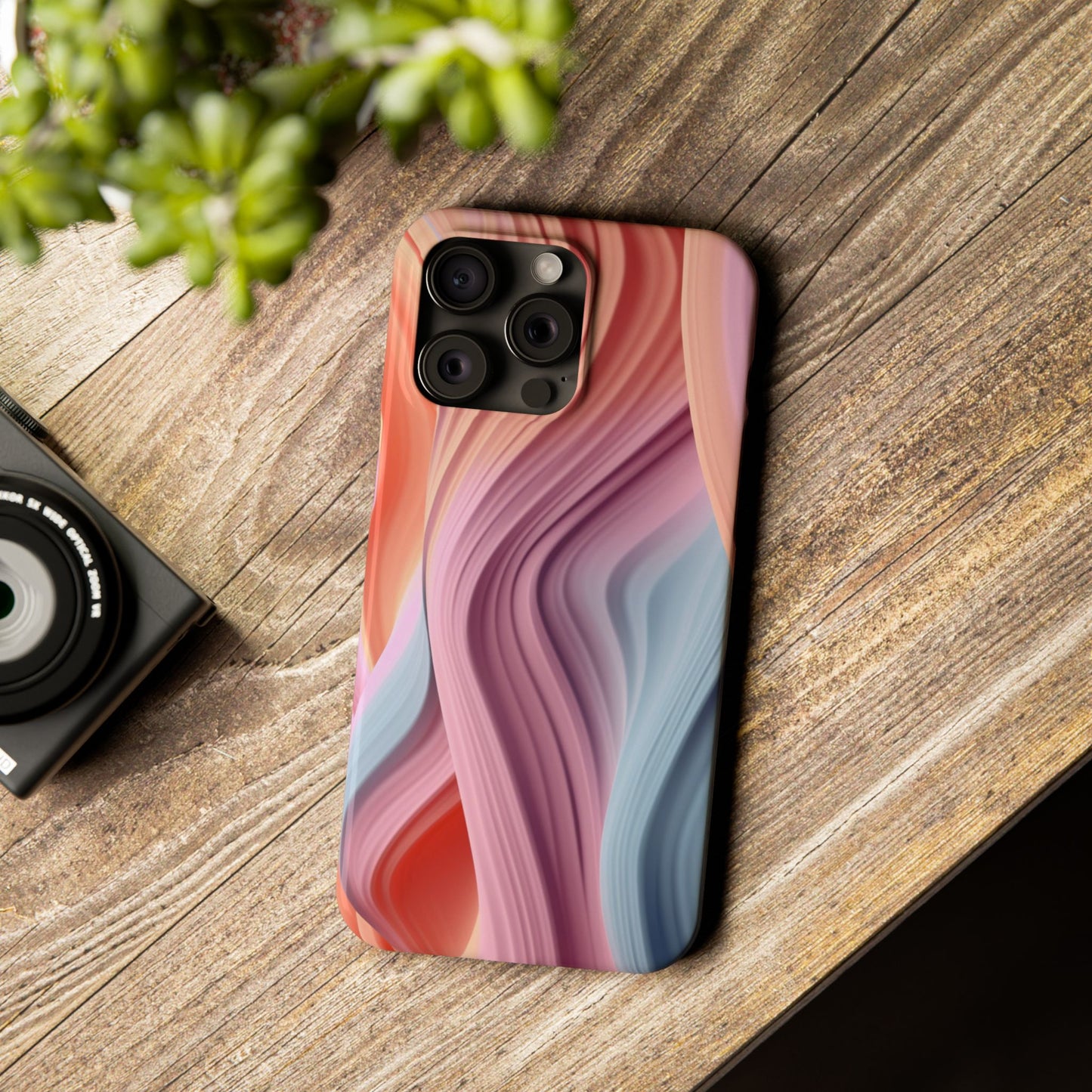 Stylish Slim Phone Cases with Wave Patterns - Perfect Gift for Art Lovers