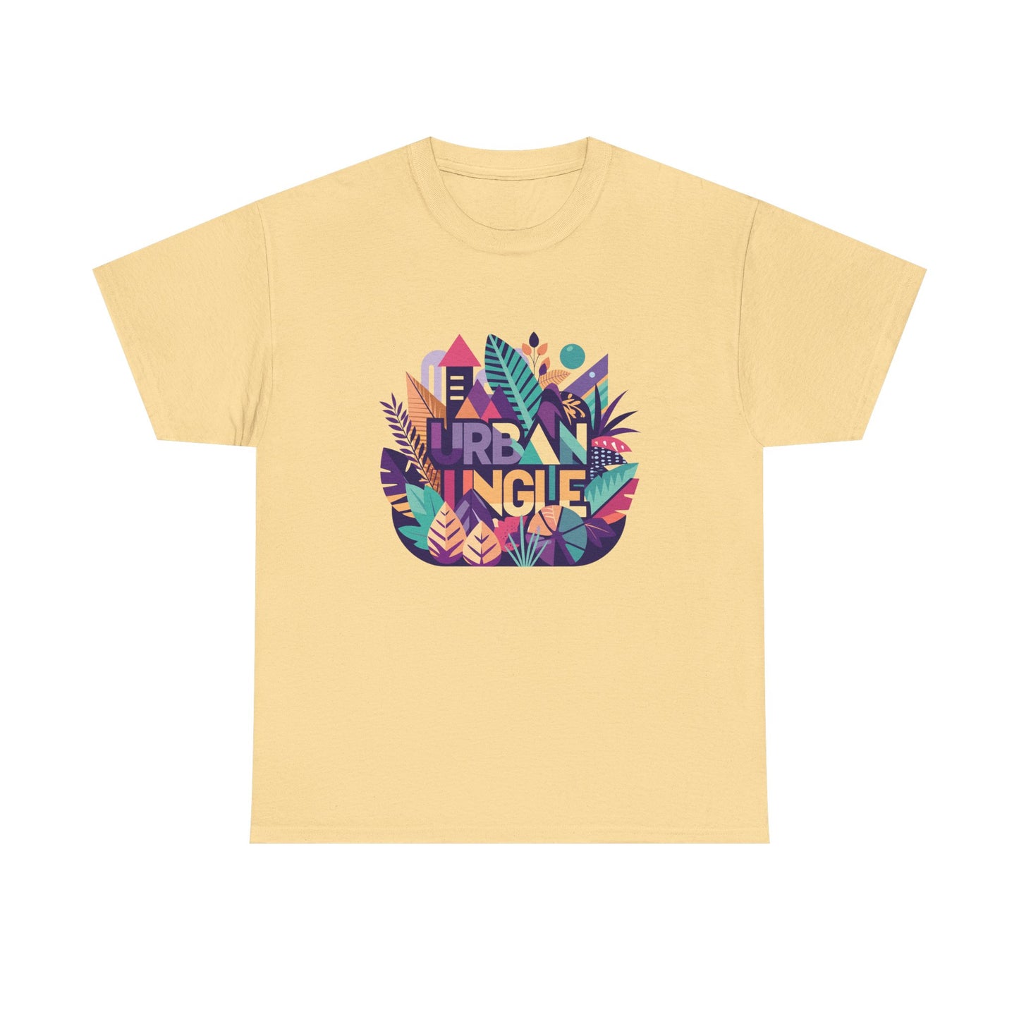 Urban Jungle Unisex Heavy Cotton Tee - Vibrant Tropical Design