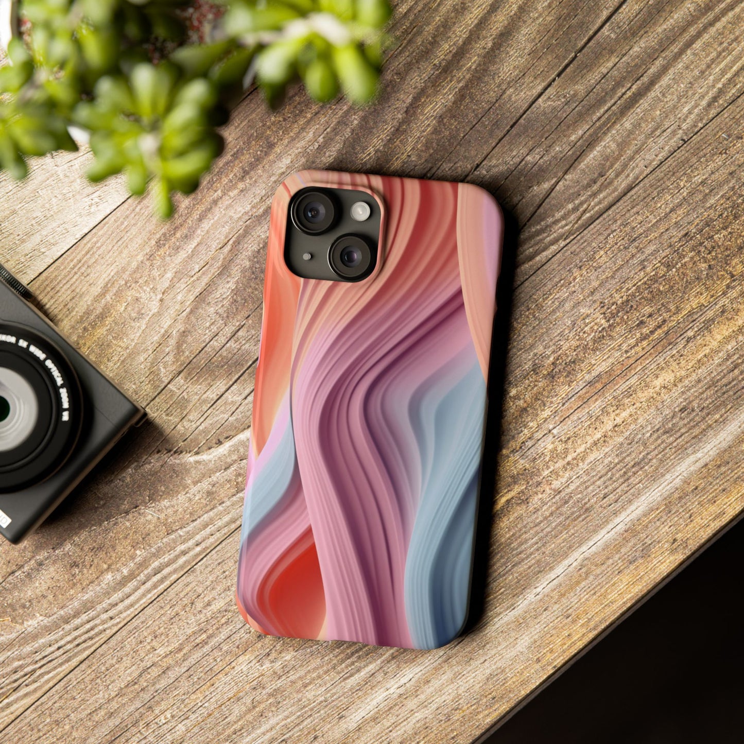 Stylish Slim Phone Cases with Wave Patterns - Perfect Gift for Art Lovers