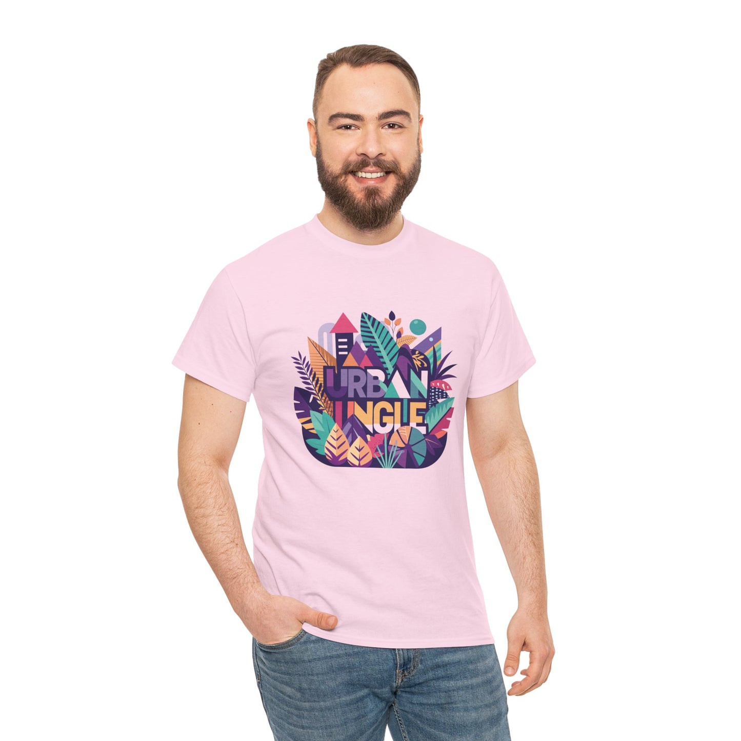 Urban Jungle Unisex Heavy Cotton Tee - Vibrant Tropical Design