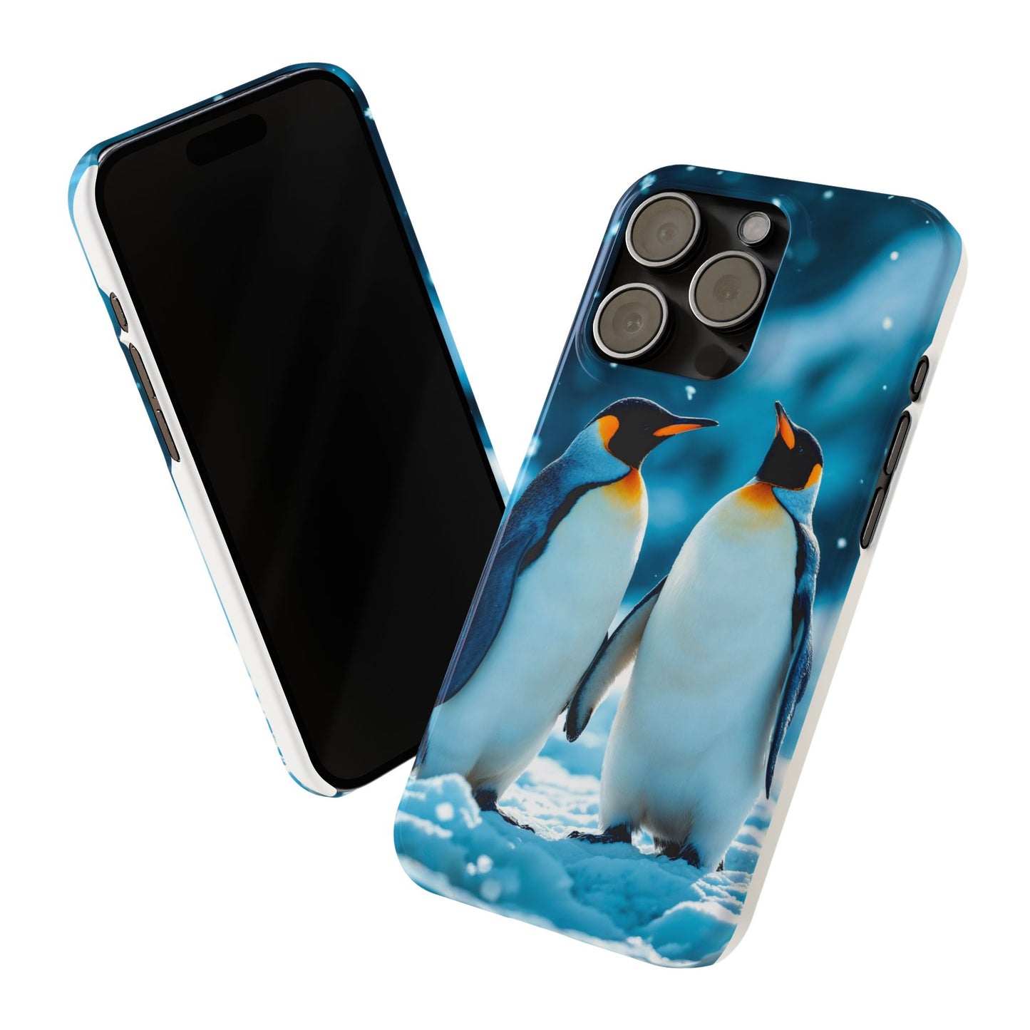 Charming Penguin Slim Phone Case - Winter Wonderland Design