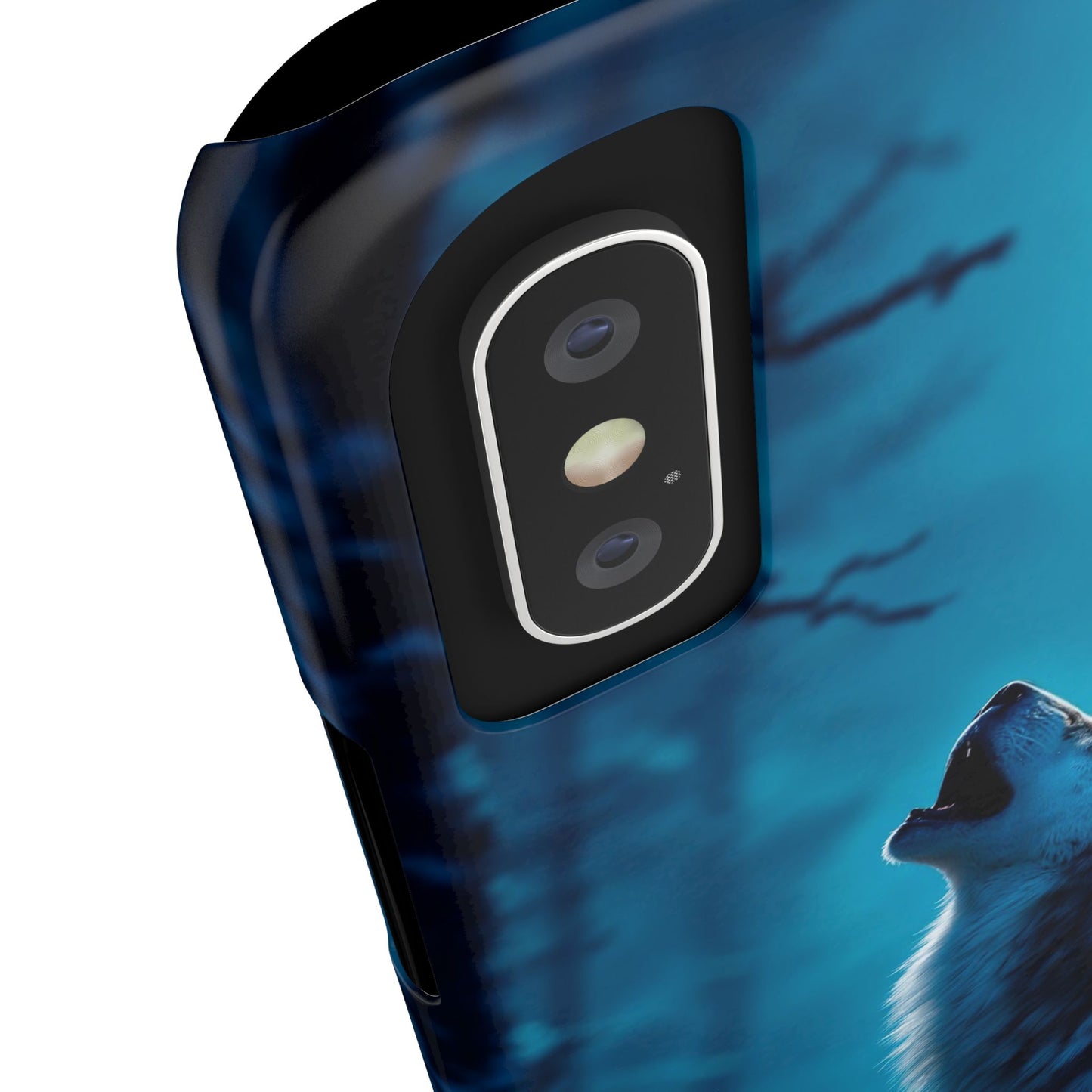 Howling Wolf Slim Phone Case - Mystical Night Design