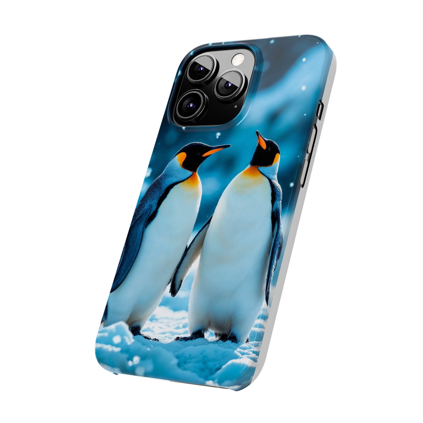 Charming Penguin Slim Phone Case - Winter Wonderland Design