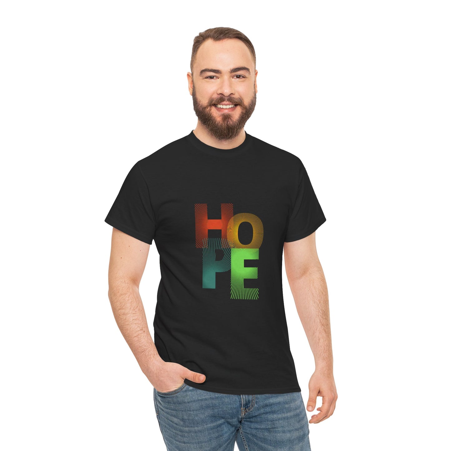 Unisex Heavy Cotton Tee - Vibrant 'HOPE' Graphic Tee for Inspiration and Positivity