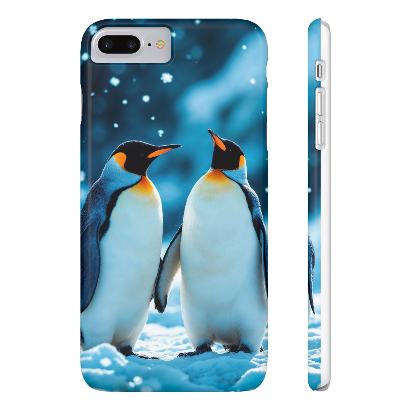 Charming Penguin Slim Phone Case - Winter Wonderland Design