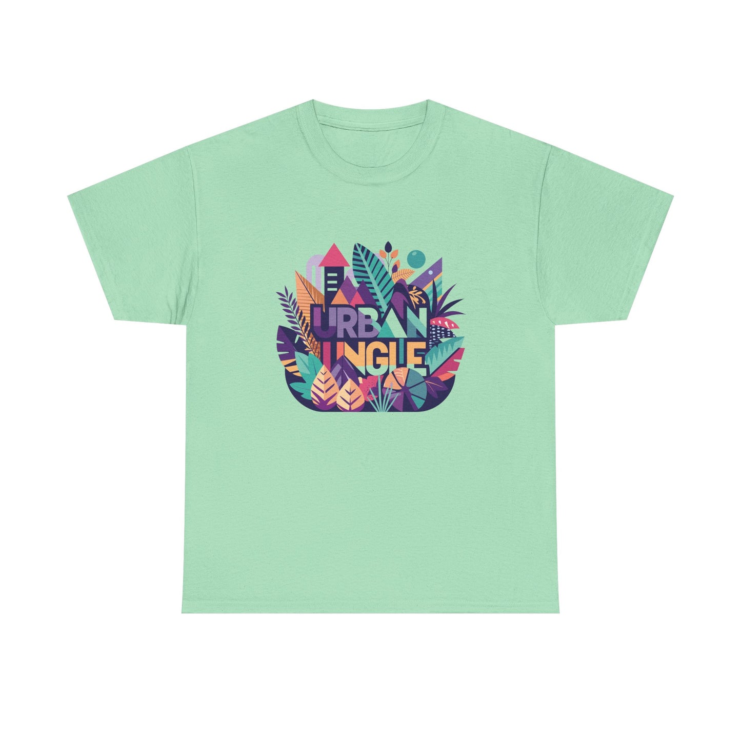 Urban Jungle Unisex Heavy Cotton Tee - Vibrant Tropical Design