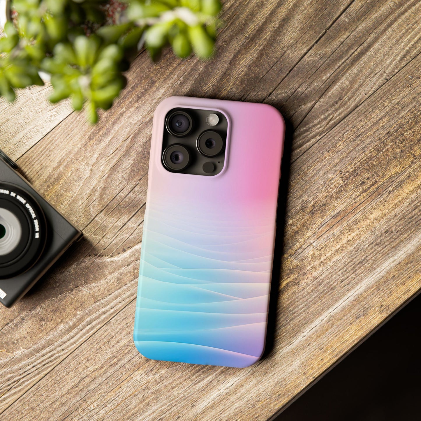 Pastel Waves Slim Phone Case - Soft Gradient Design for Trendy Protection