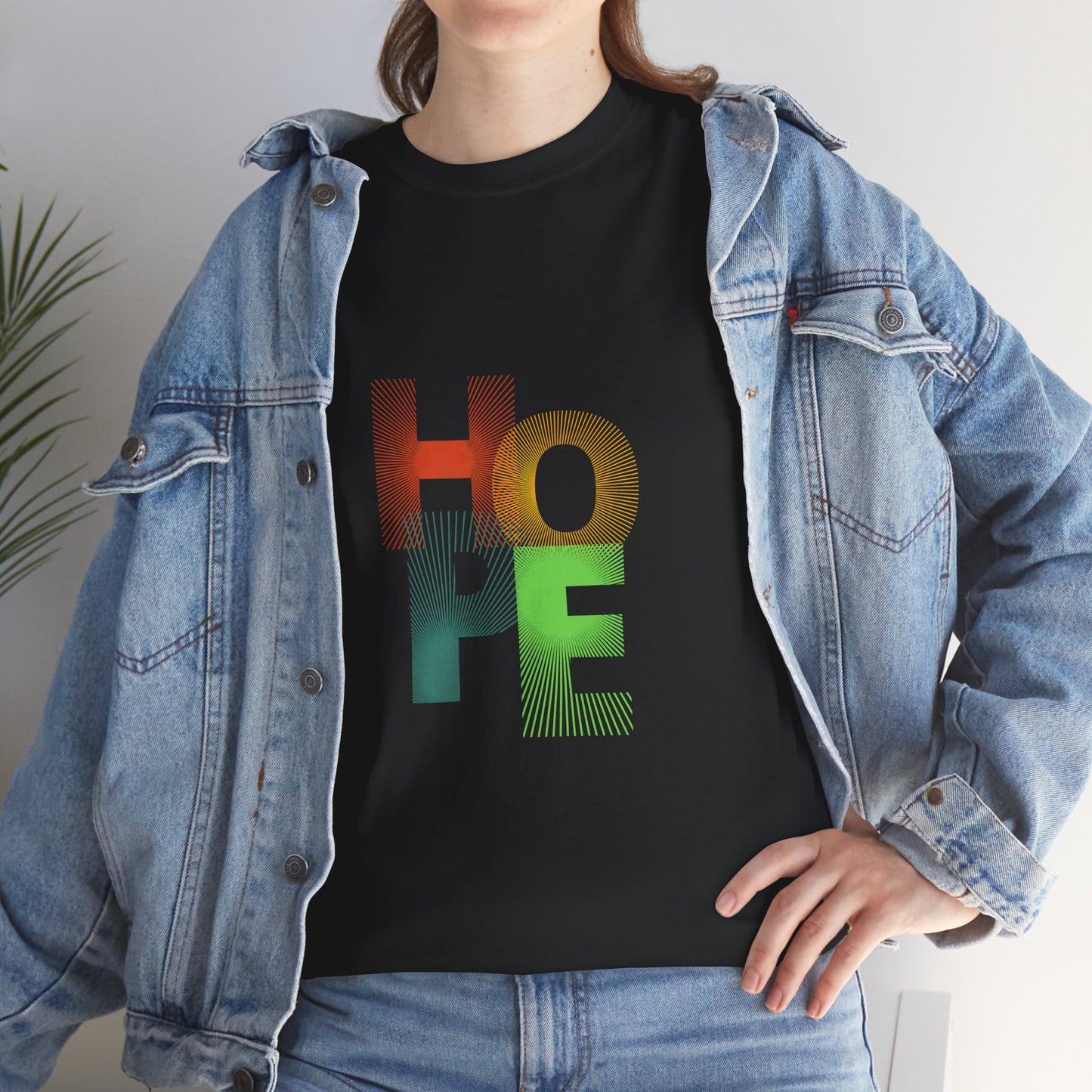 Unisex Heavy Cotton Tee - Vibrant 'HOPE' Graphic Tee for Inspiration and Positivity