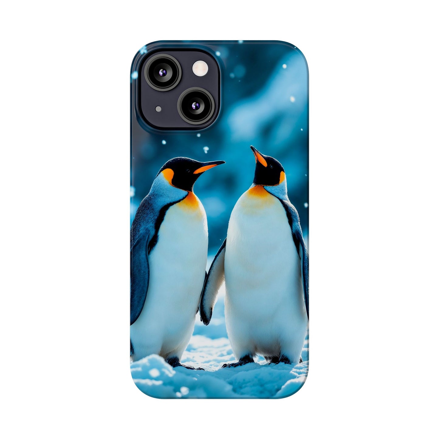 Charming Penguin Slim Phone Case - Winter Wonderland Design