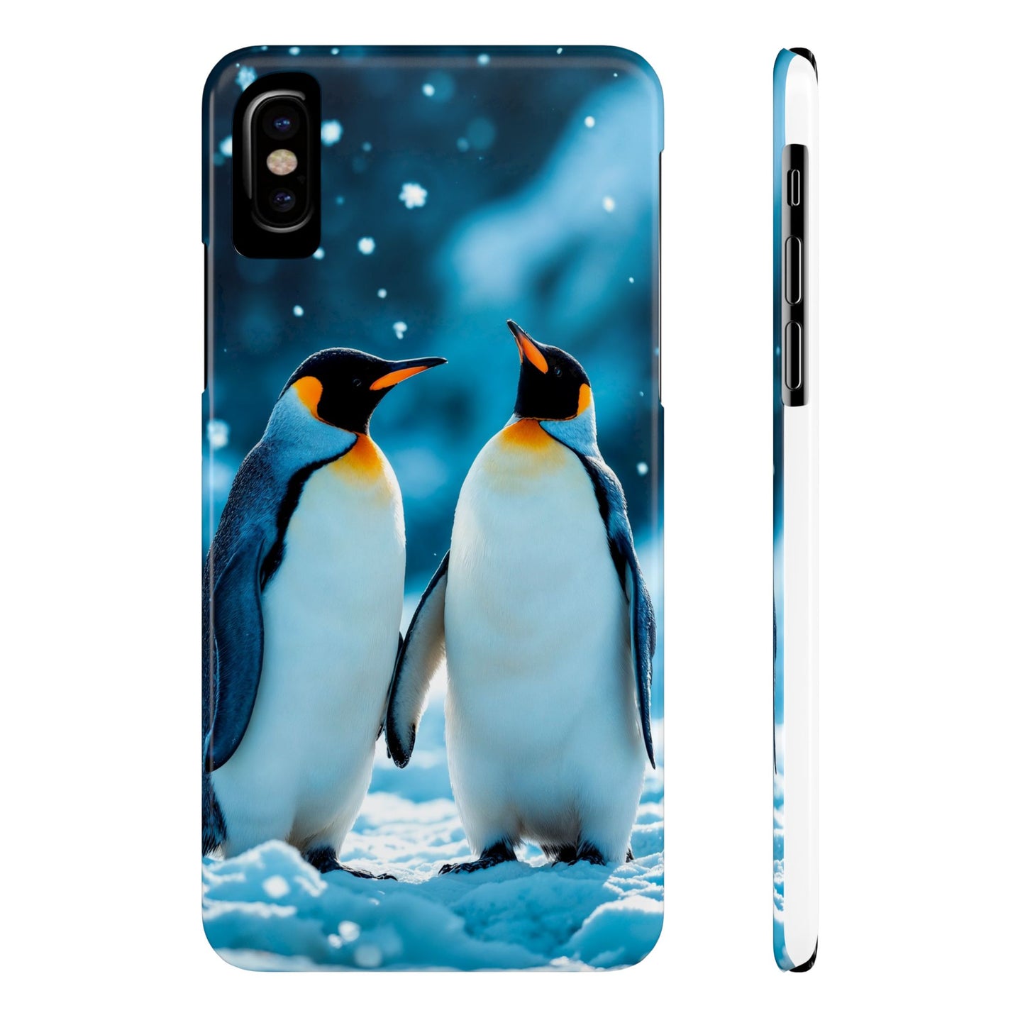 Charming Penguin Slim Phone Case - Winter Wonderland Design