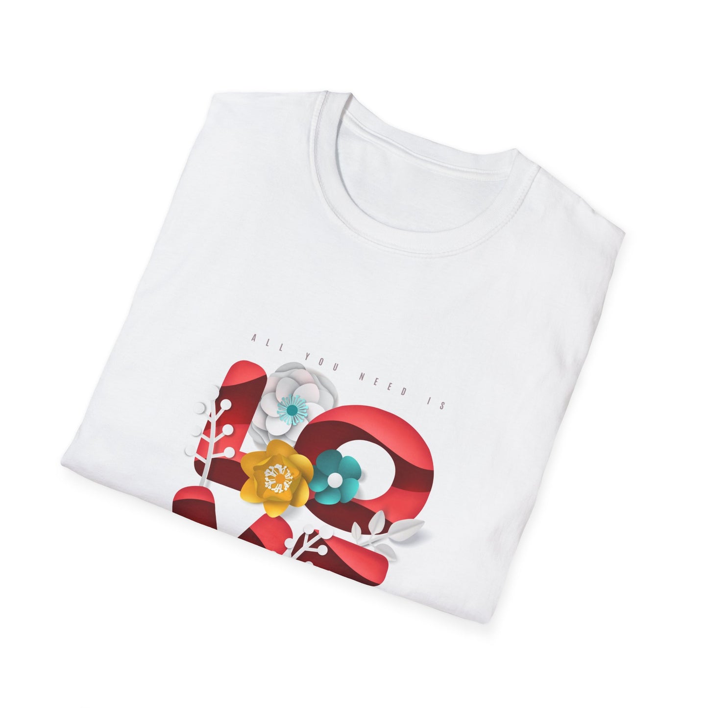 Love Blooms Unisex Softstyle T-Shirt - Perfect for Valentine's Day & Everyday Wear