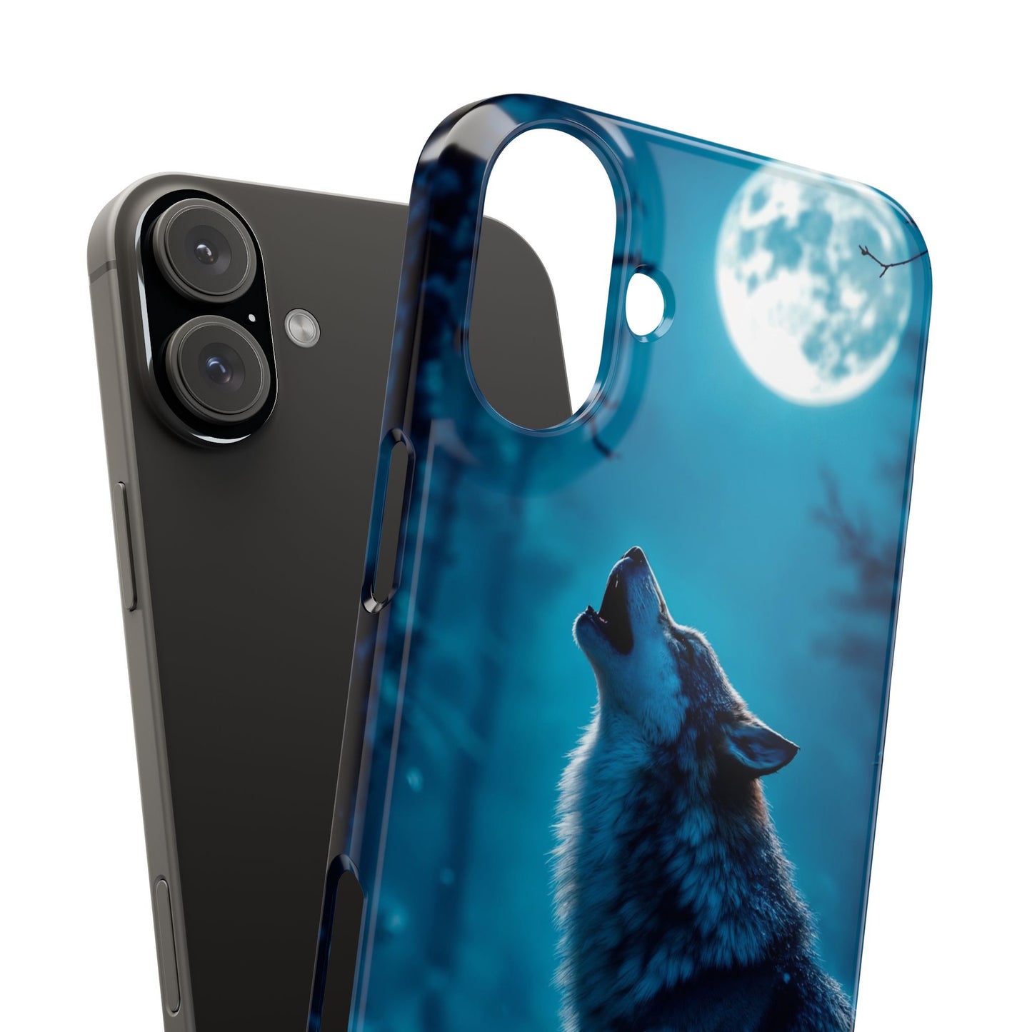 Howling Wolf Slim Phone Case - Mystical Night Design