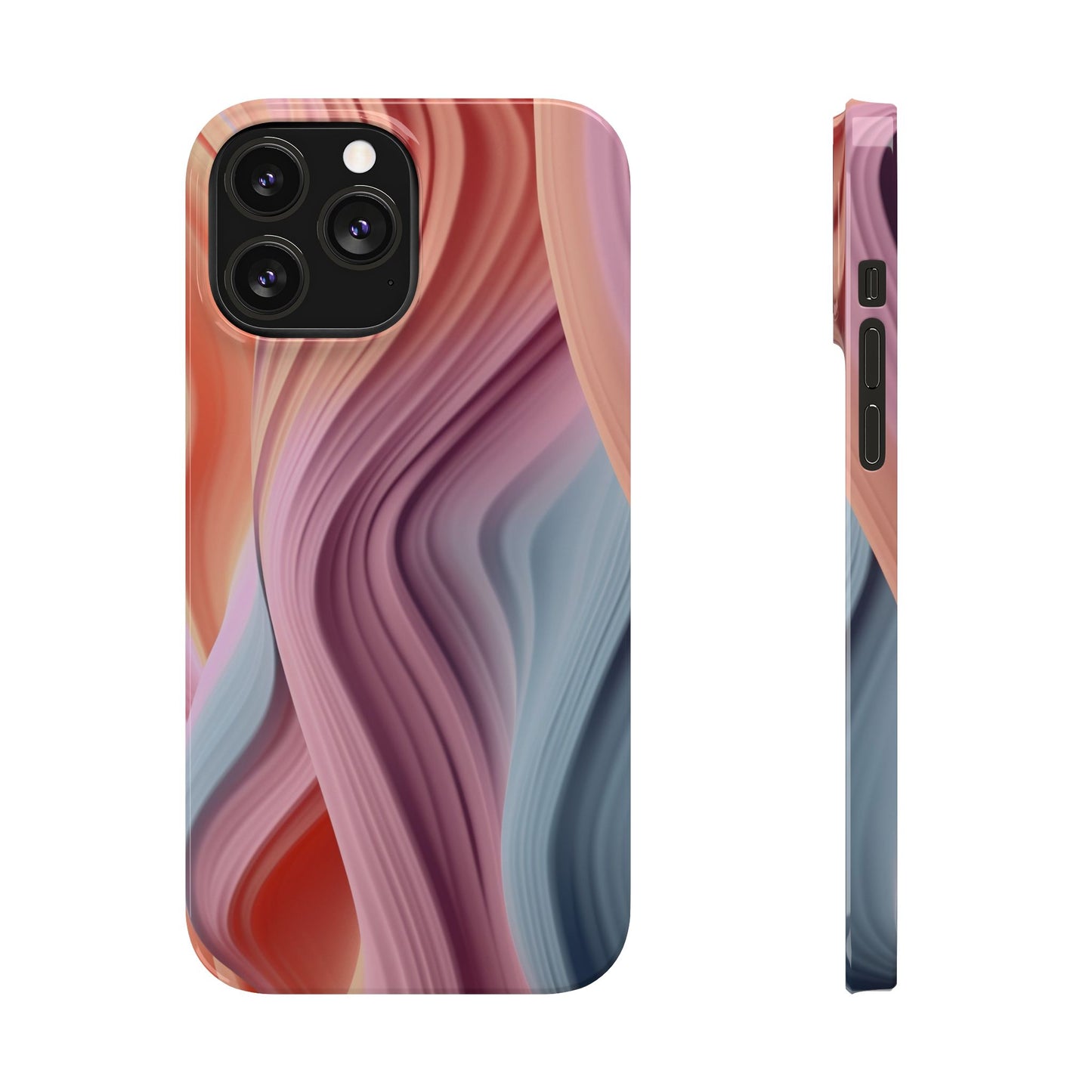 Stylish Slim Phone Cases with Wave Patterns - Perfect Gift for Art Lovers