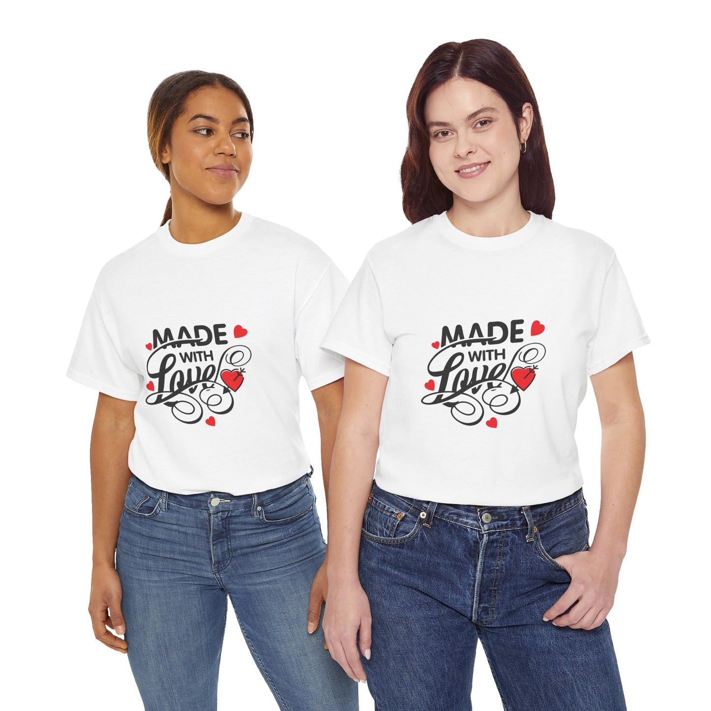 Made with Love Unisex Heavy Cotton Tee - Perfect for Valentine's Day and Everyday Wear