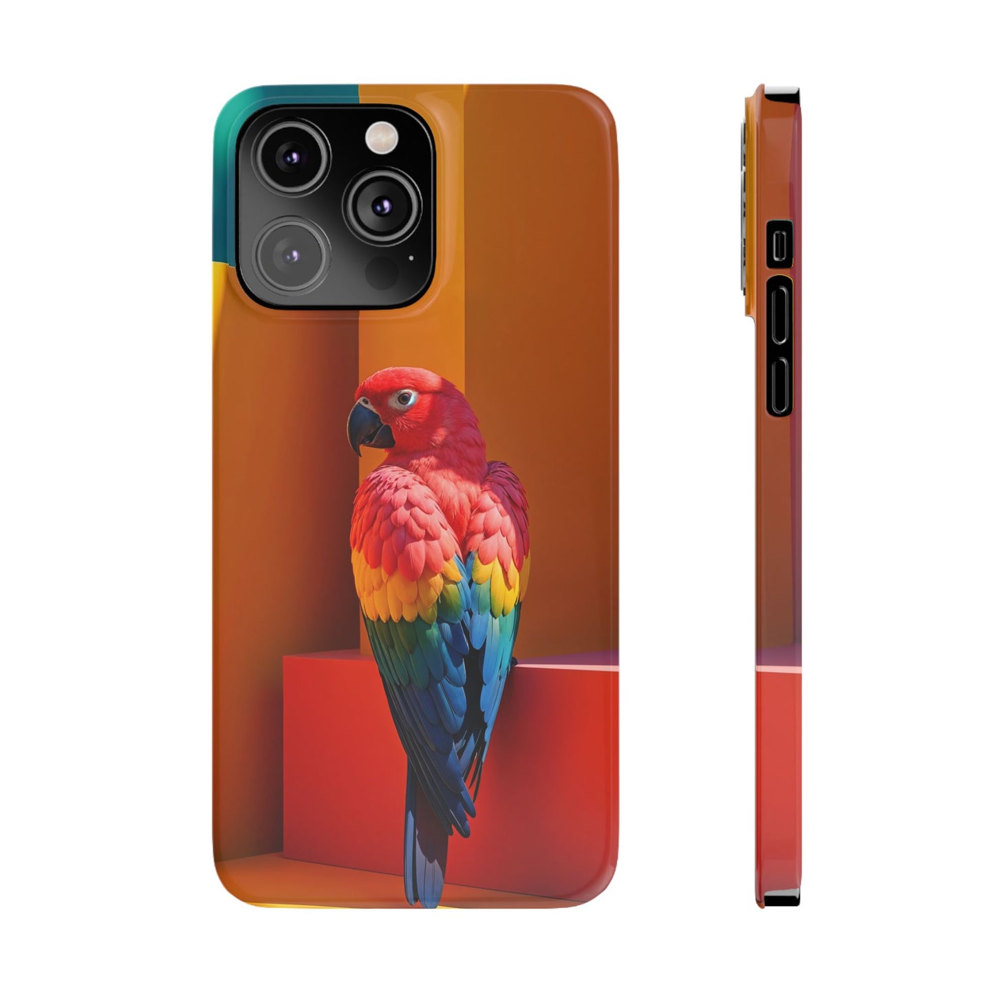 Vibrant Parrot Slim Phone Case - Colorful Tropical Design for Nature Lovers