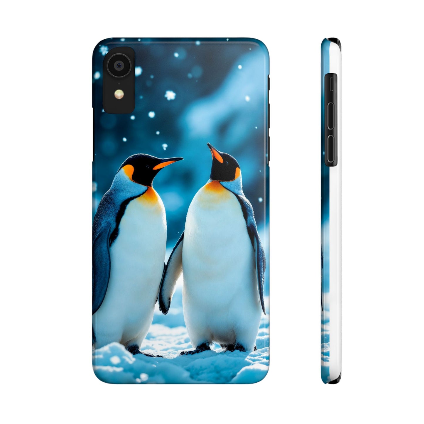 Charming Penguin Slim Phone Case - Winter Wonderland Design