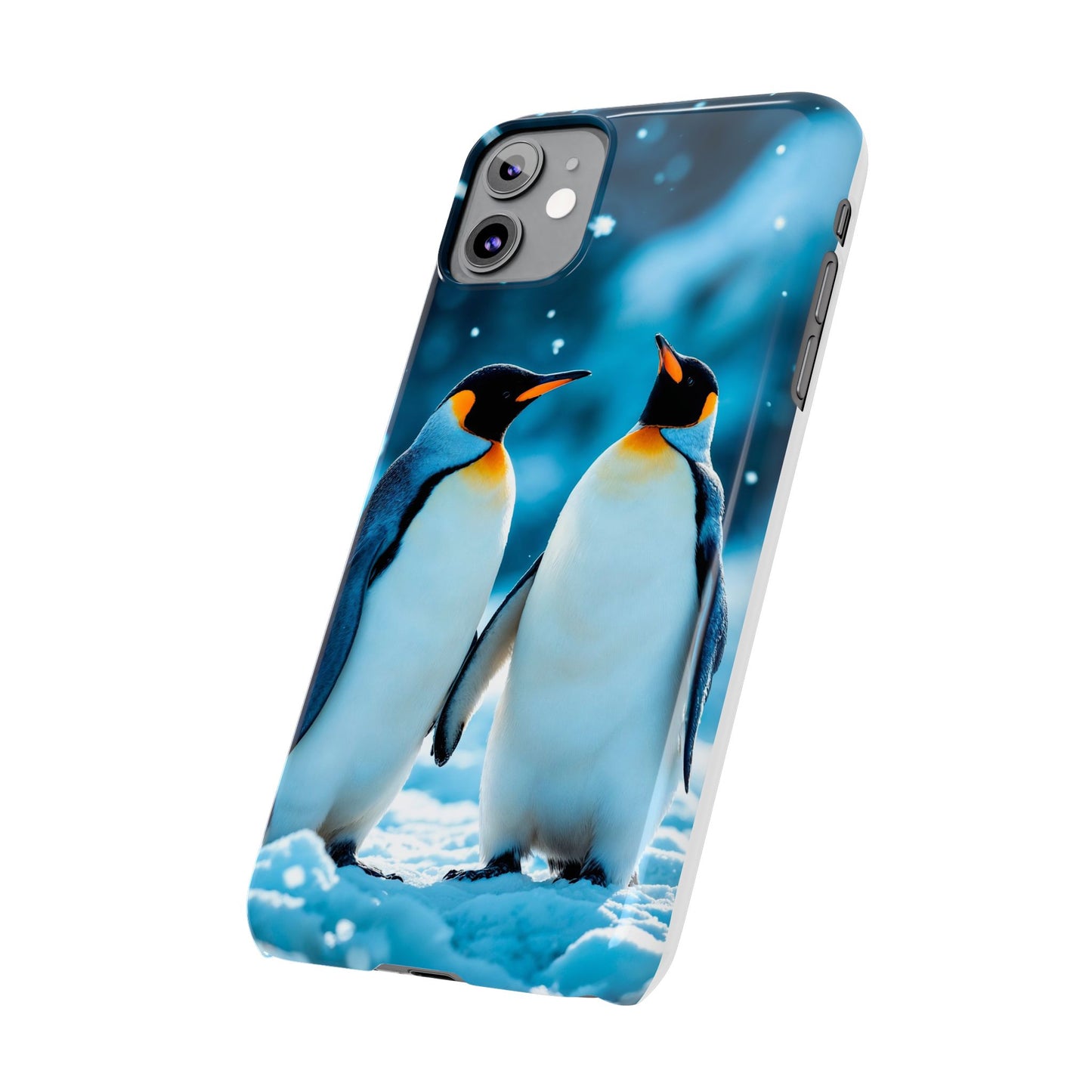 Charming Penguin Slim Phone Case - Winter Wonderland Design