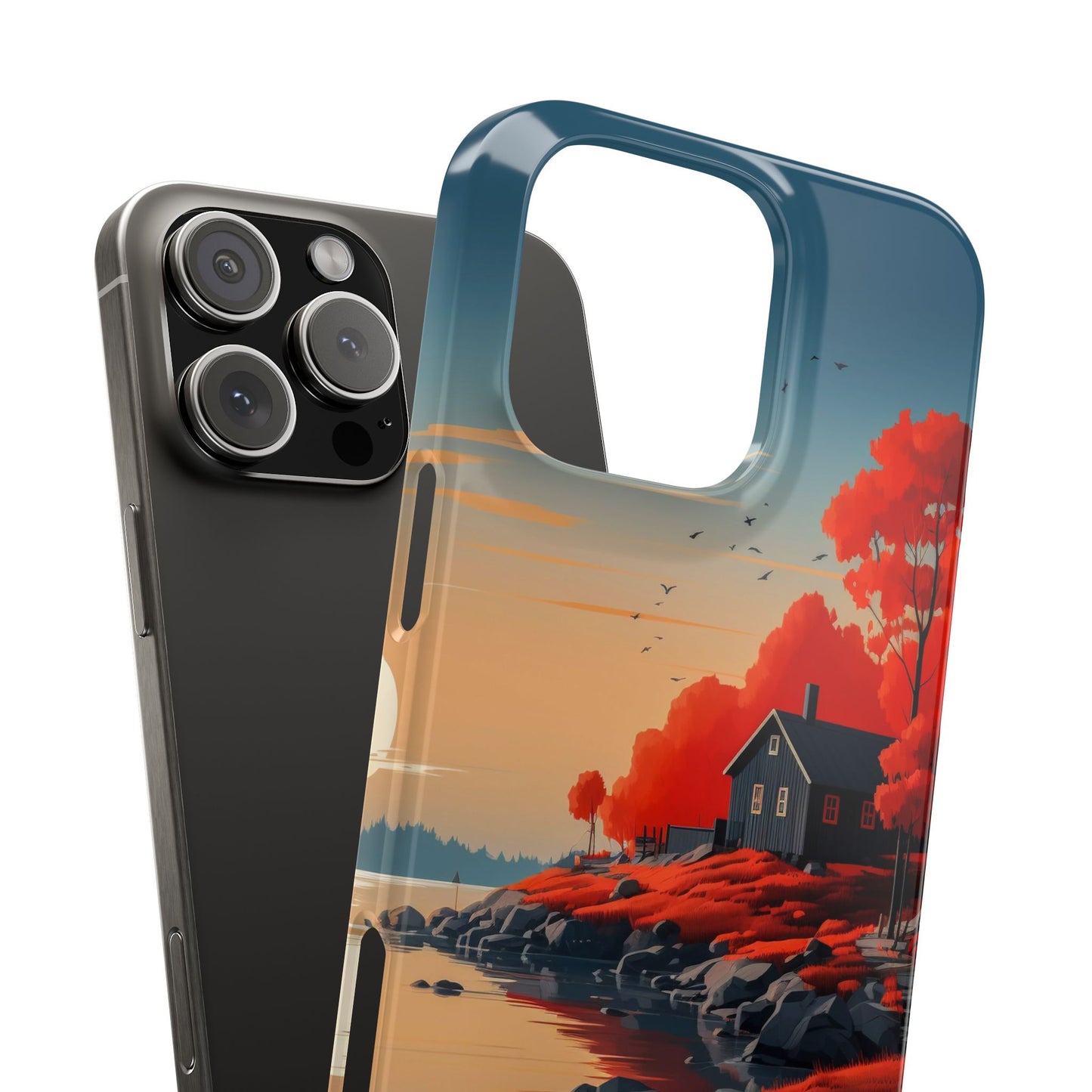 Nature-Inspired Slim Phone Cases - Autumn Landscape Design