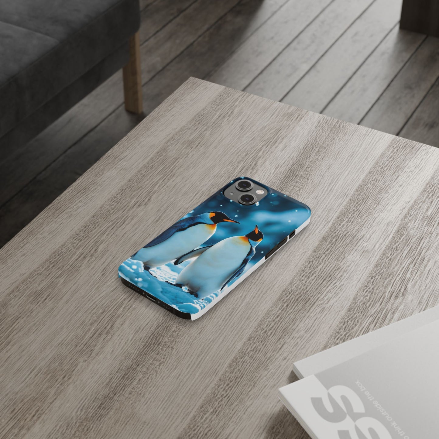 Charming Penguin Slim Phone Case - Winter Wonderland Design