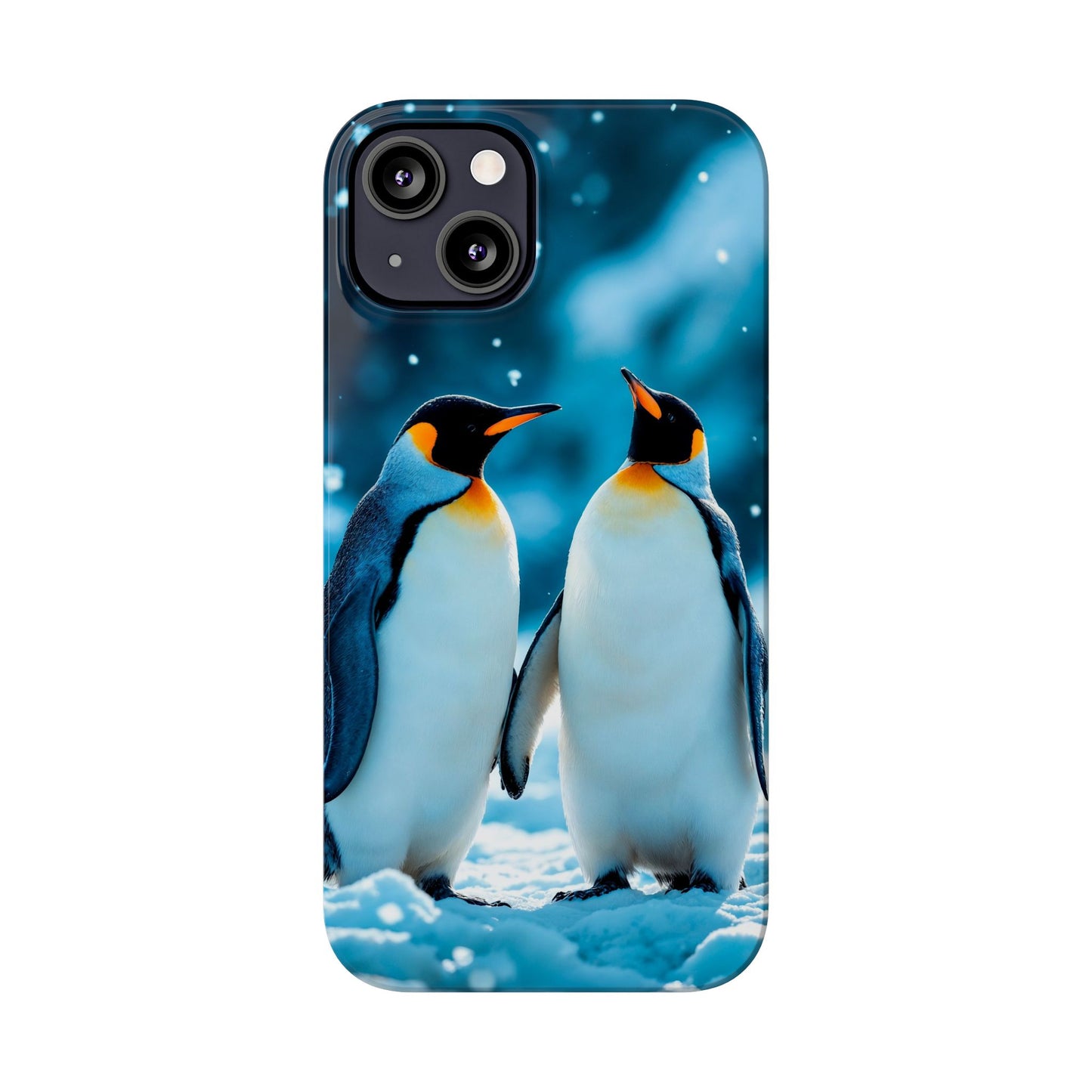 Charming Penguin Slim Phone Case - Winter Wonderland Design