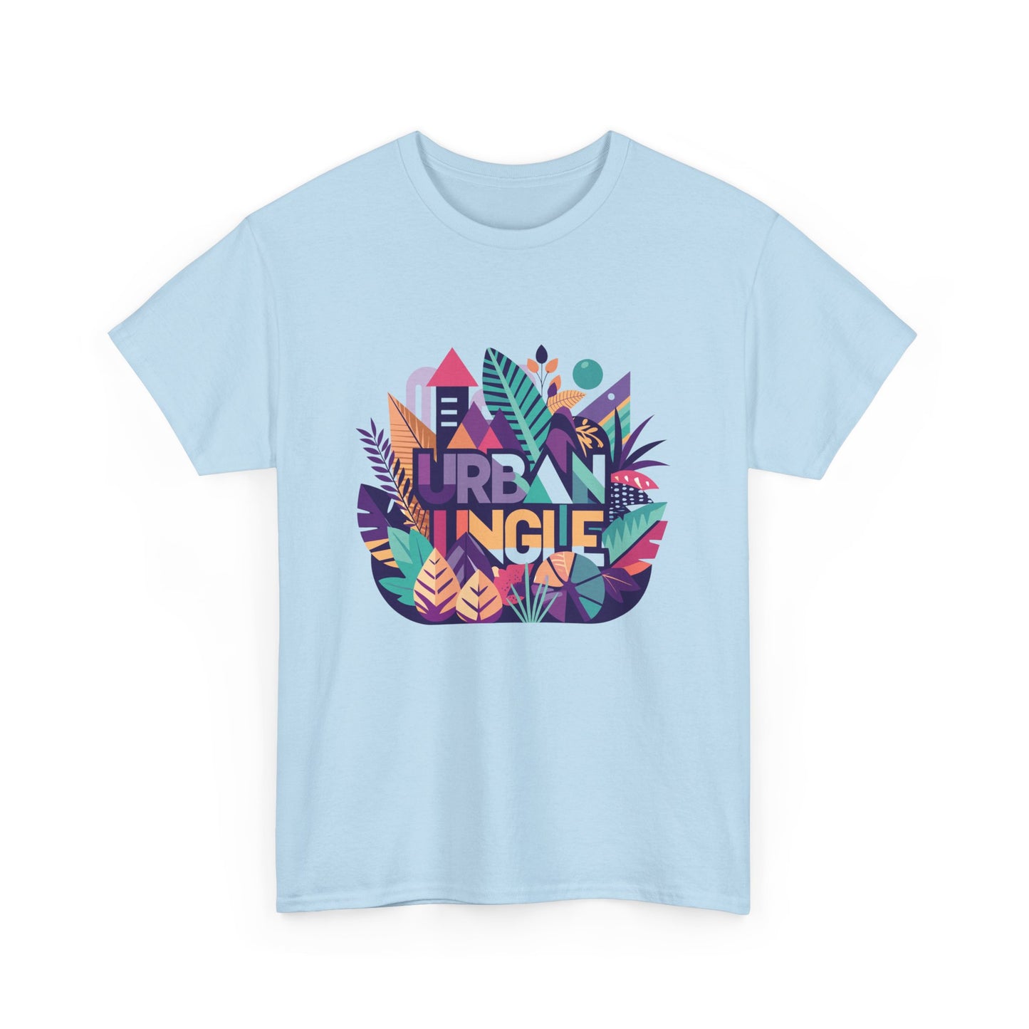 Urban Jungle Unisex Heavy Cotton Tee - Vibrant Tropical Design