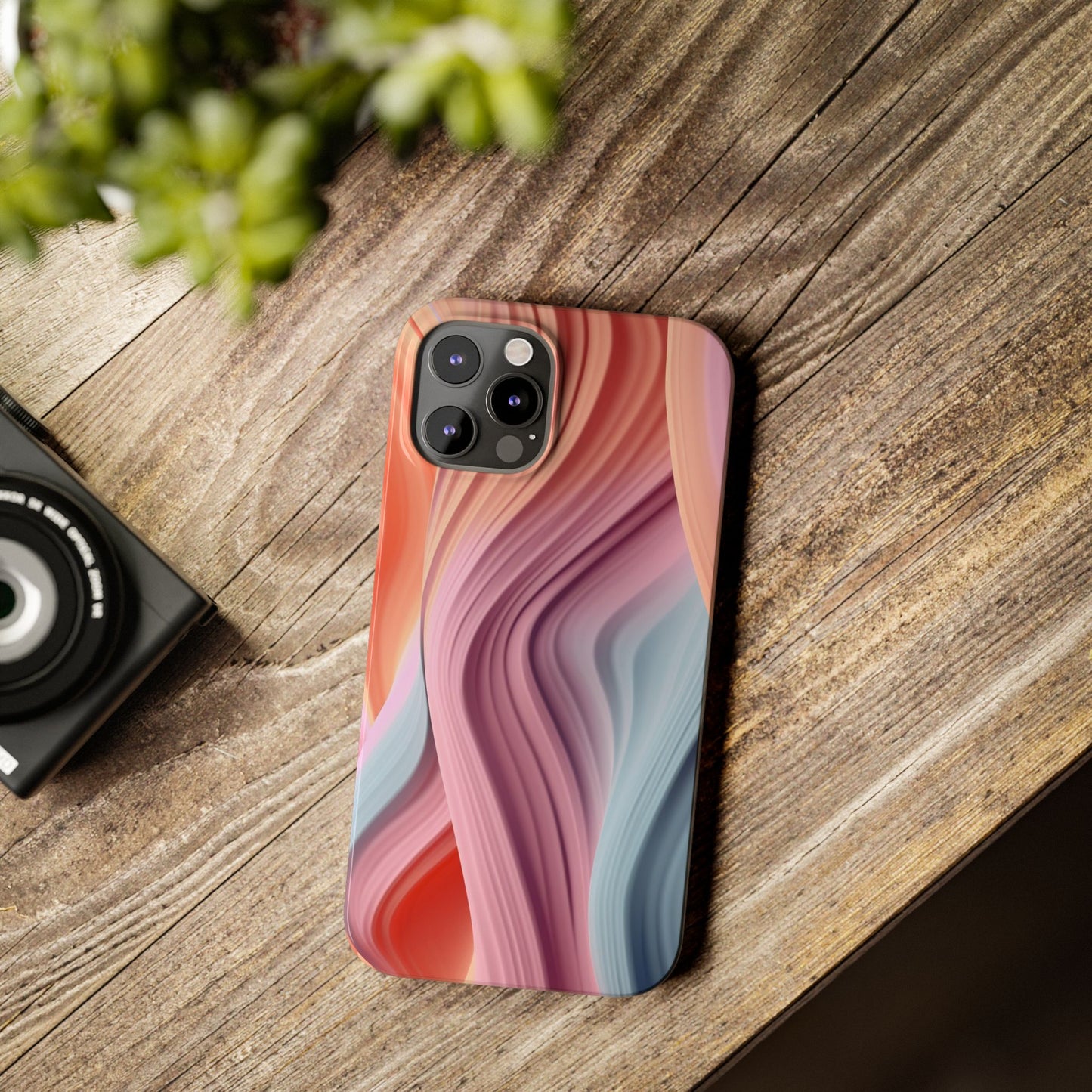 Stylish Slim Phone Cases with Wave Patterns - Perfect Gift for Art Lovers