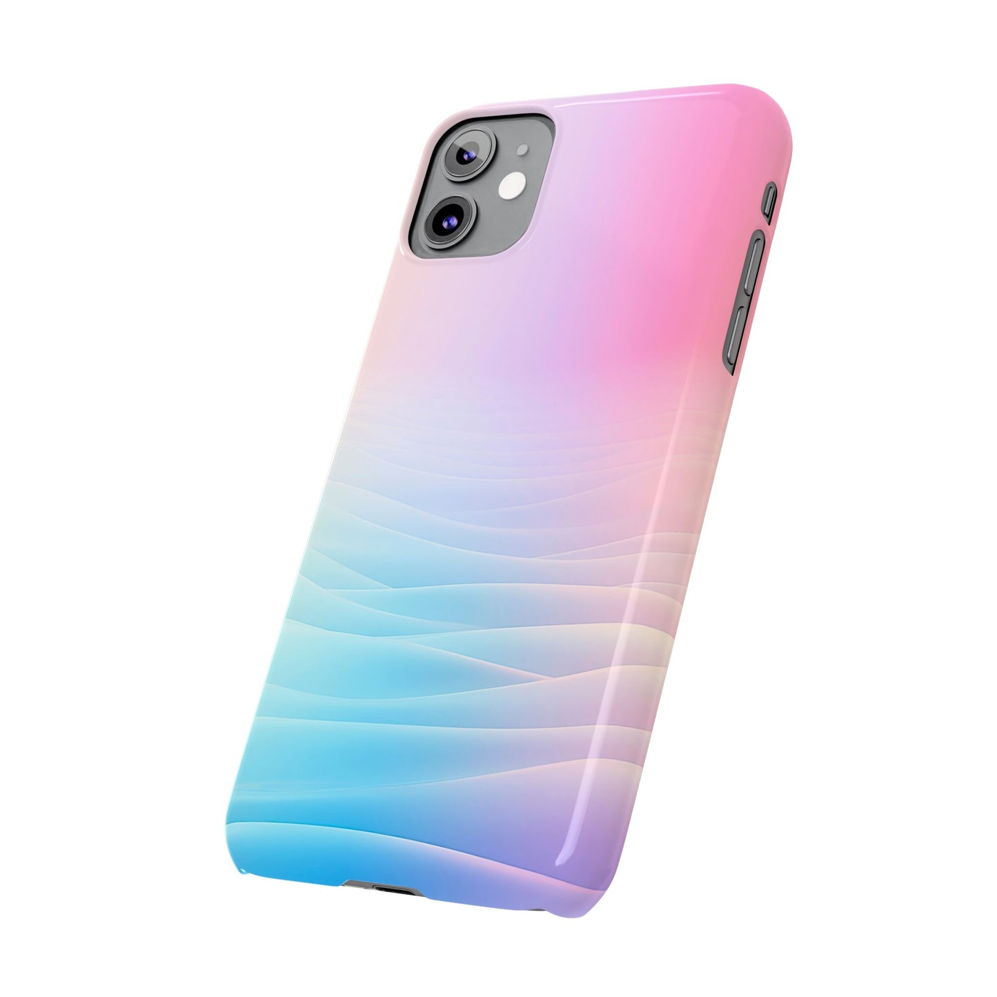 Pastel Waves Slim Phone Case - Soft Gradient Design for Trendy Protection