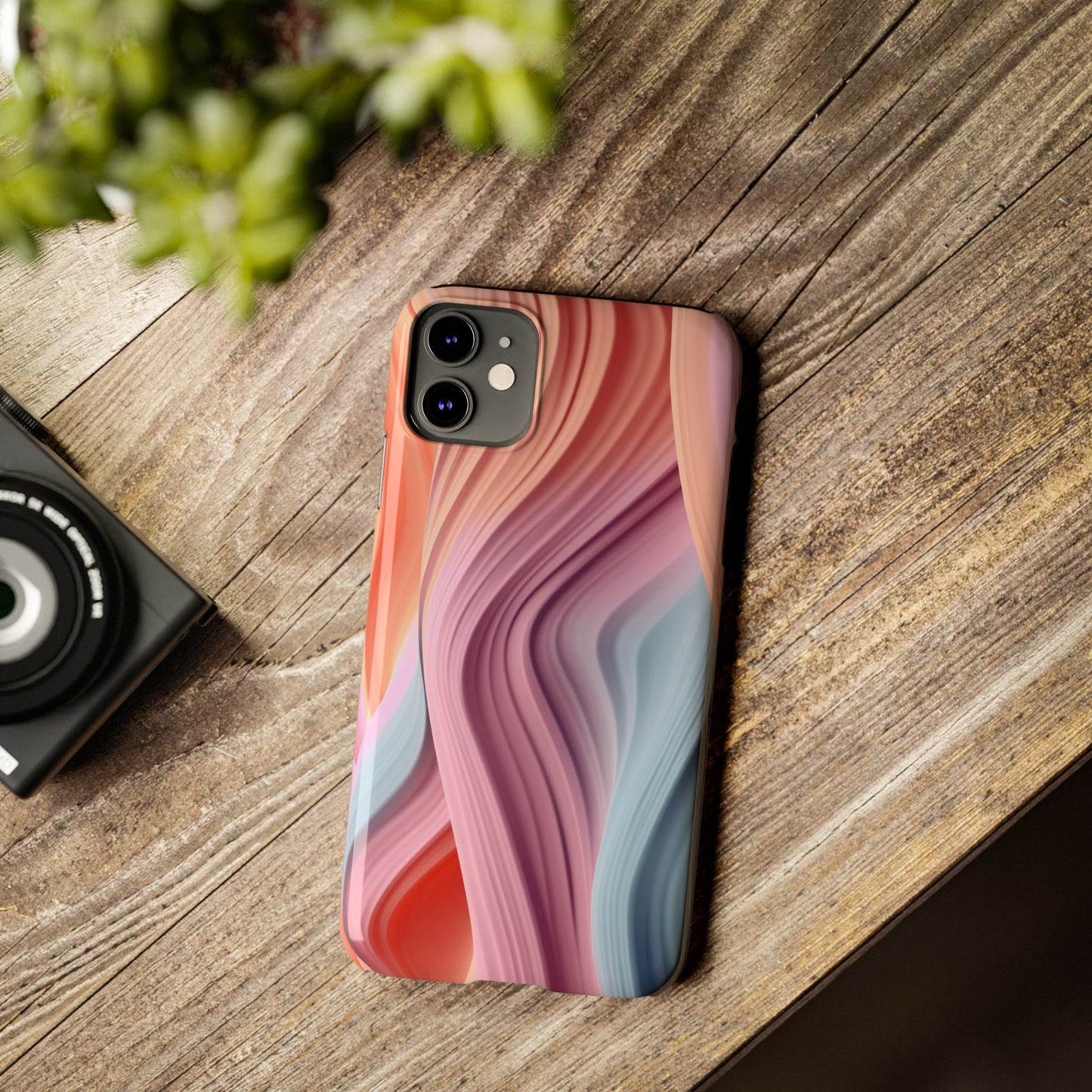 Stylish Slim Phone Cases with Wave Patterns - Perfect Gift for Art Lovers