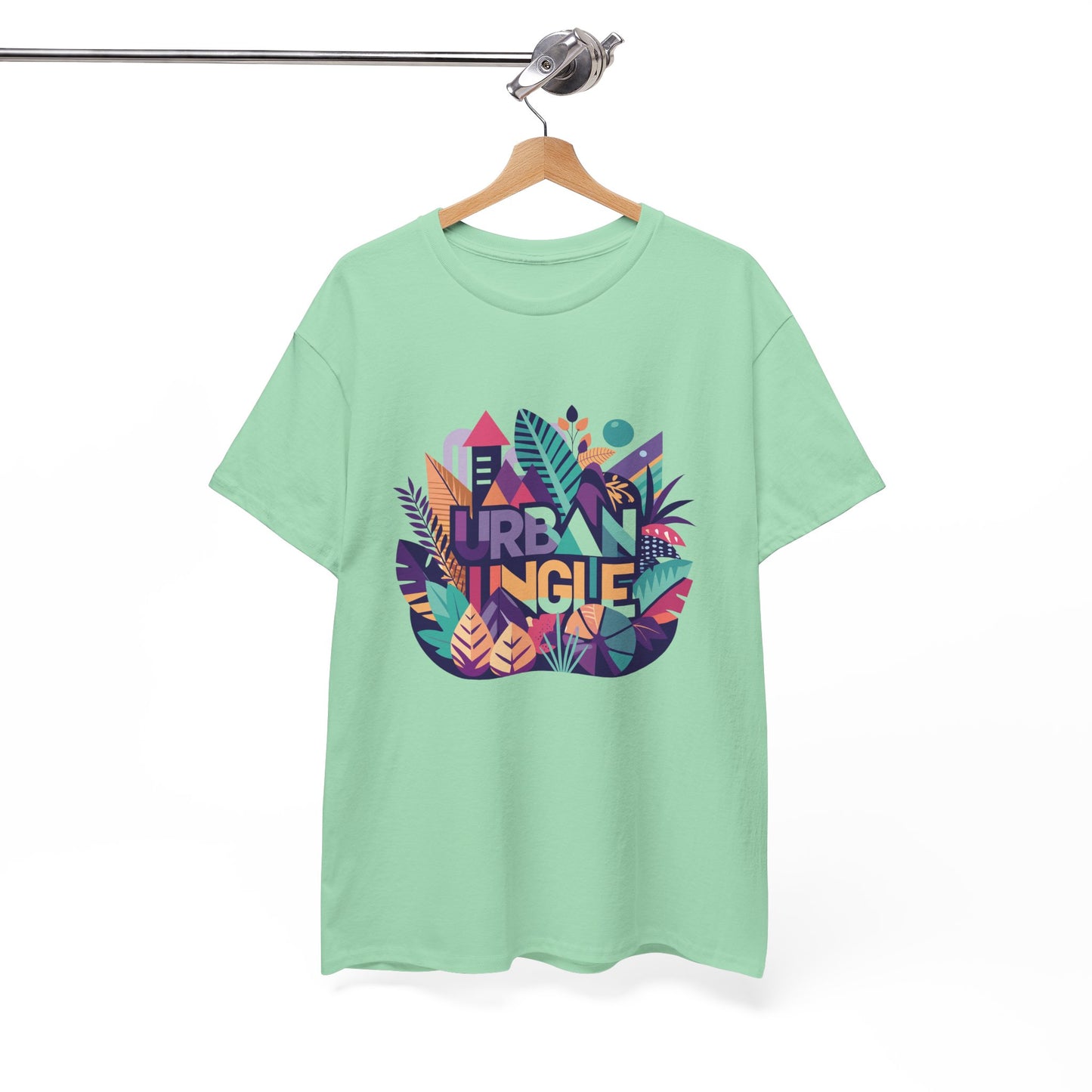 Urban Jungle Unisex Heavy Cotton Tee - Vibrant Tropical Design