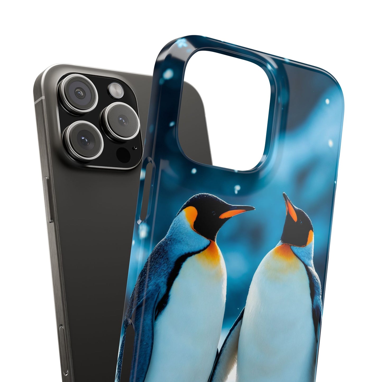 Charming Penguin Slim Phone Case - Winter Wonderland Design