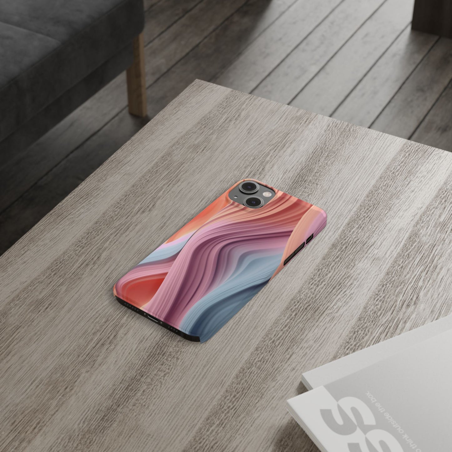 Stylish Slim Phone Cases with Wave Patterns - Perfect Gift for Art Lovers