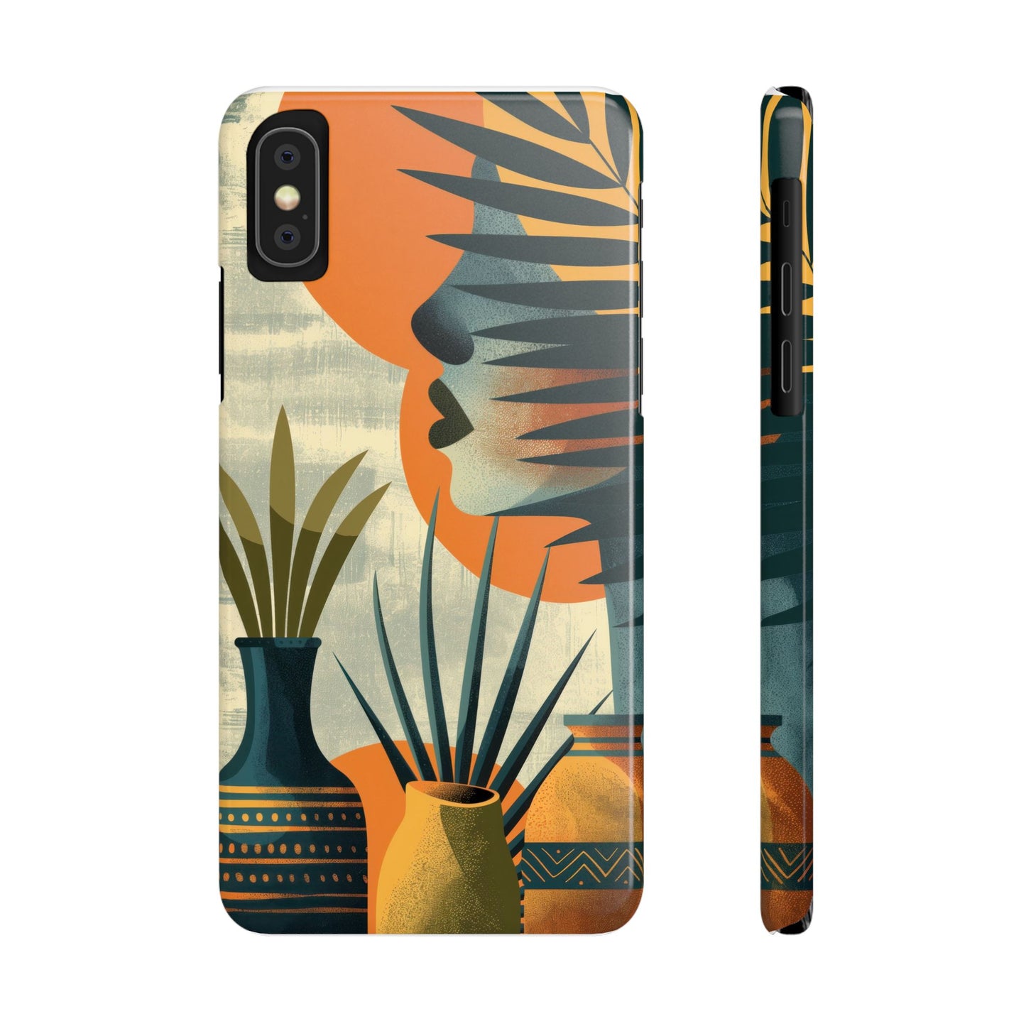 Botanical Art Slim Phone Case - Vintage Women & Nature Design