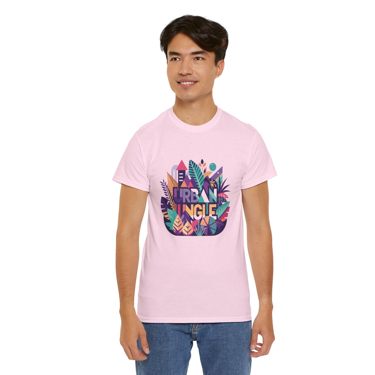 Urban Jungle Unisex Heavy Cotton Tee - Vibrant Tropical Design