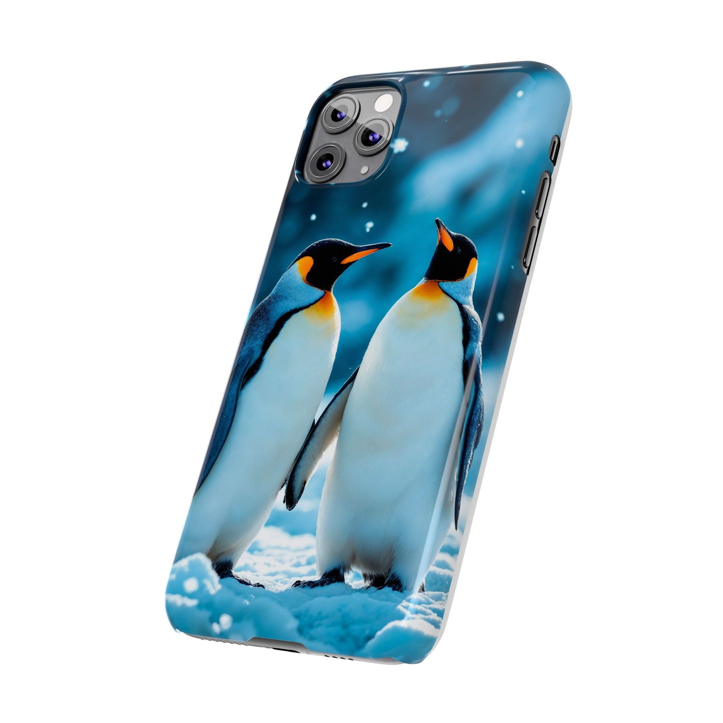 Charming Penguin Slim Phone Case - Winter Wonderland Design