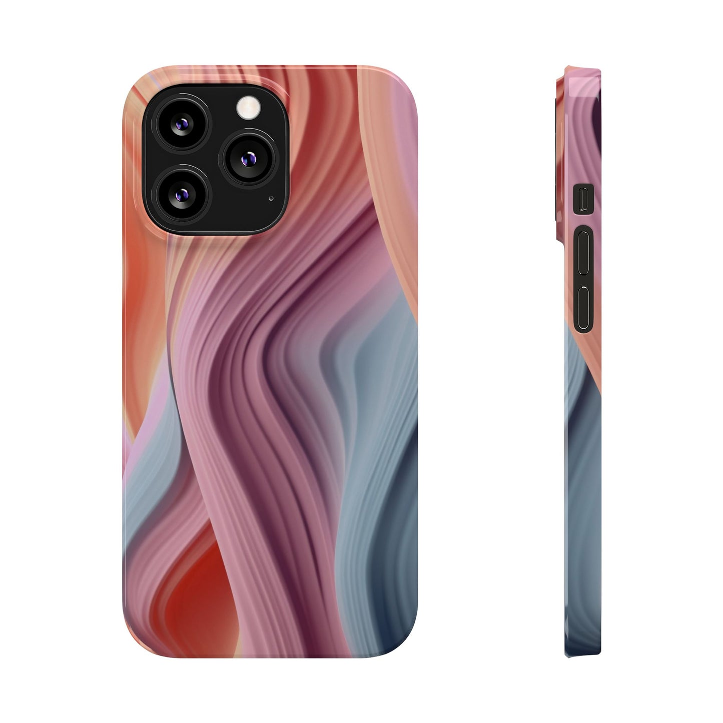 Stylish Slim Phone Cases with Wave Patterns - Perfect Gift for Art Lovers