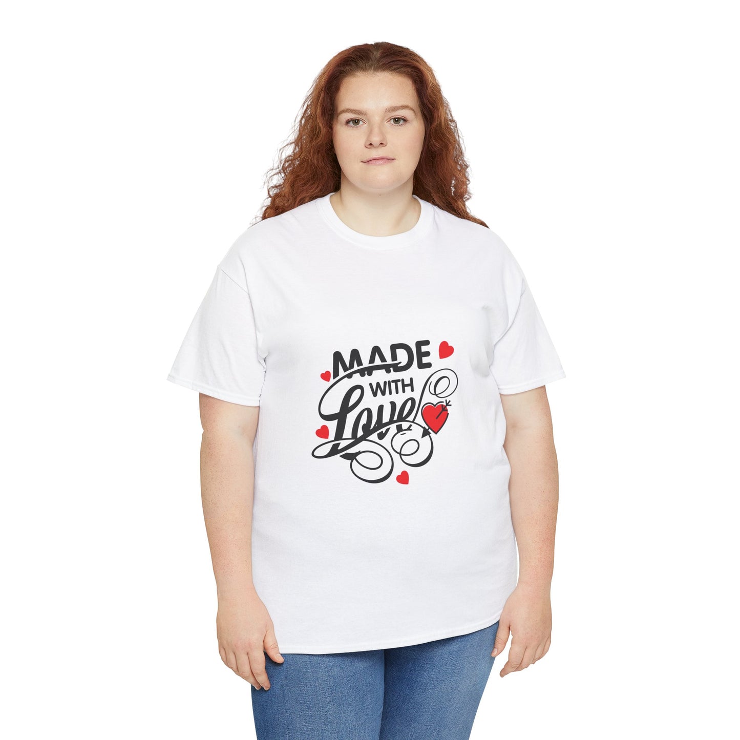 Made with Love Unisex Heavy Cotton Tee - Perfect for Valentine's Day and Everyday Wear