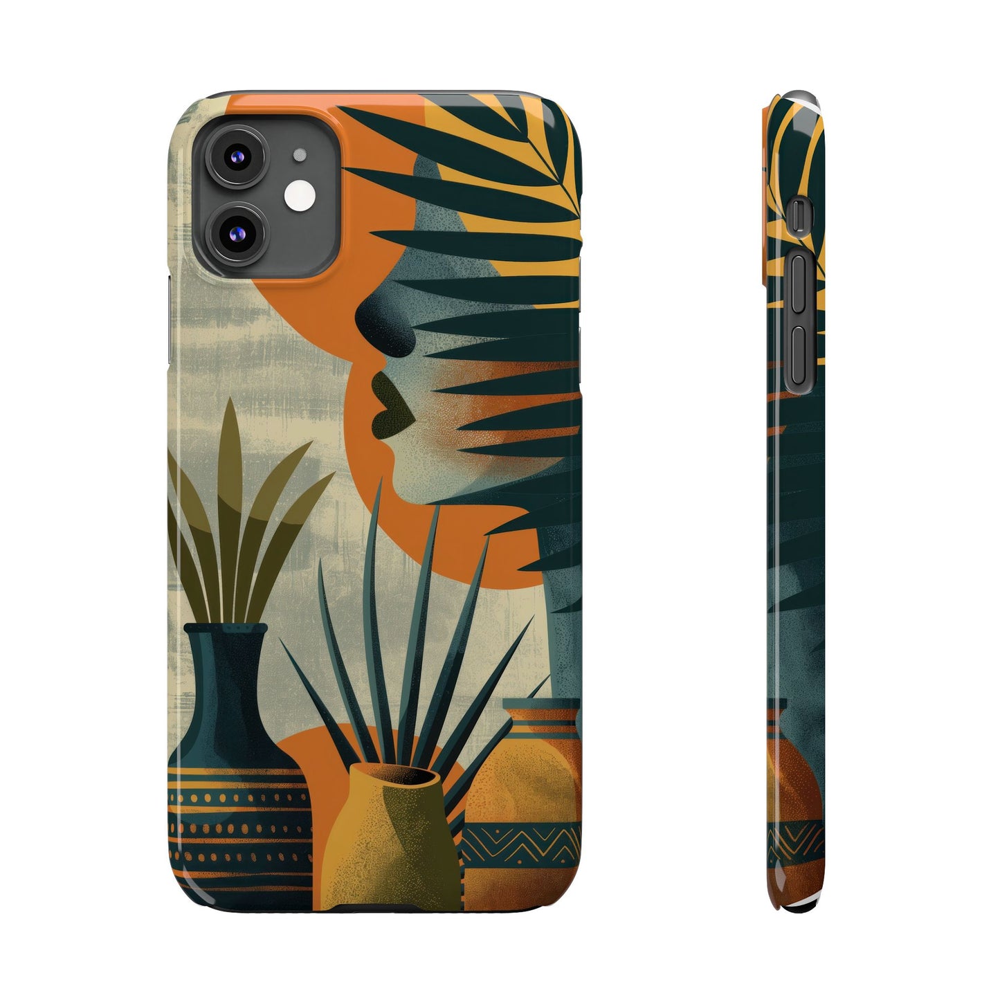 Botanical Art Slim Phone Case - Vintage Women & Nature Design