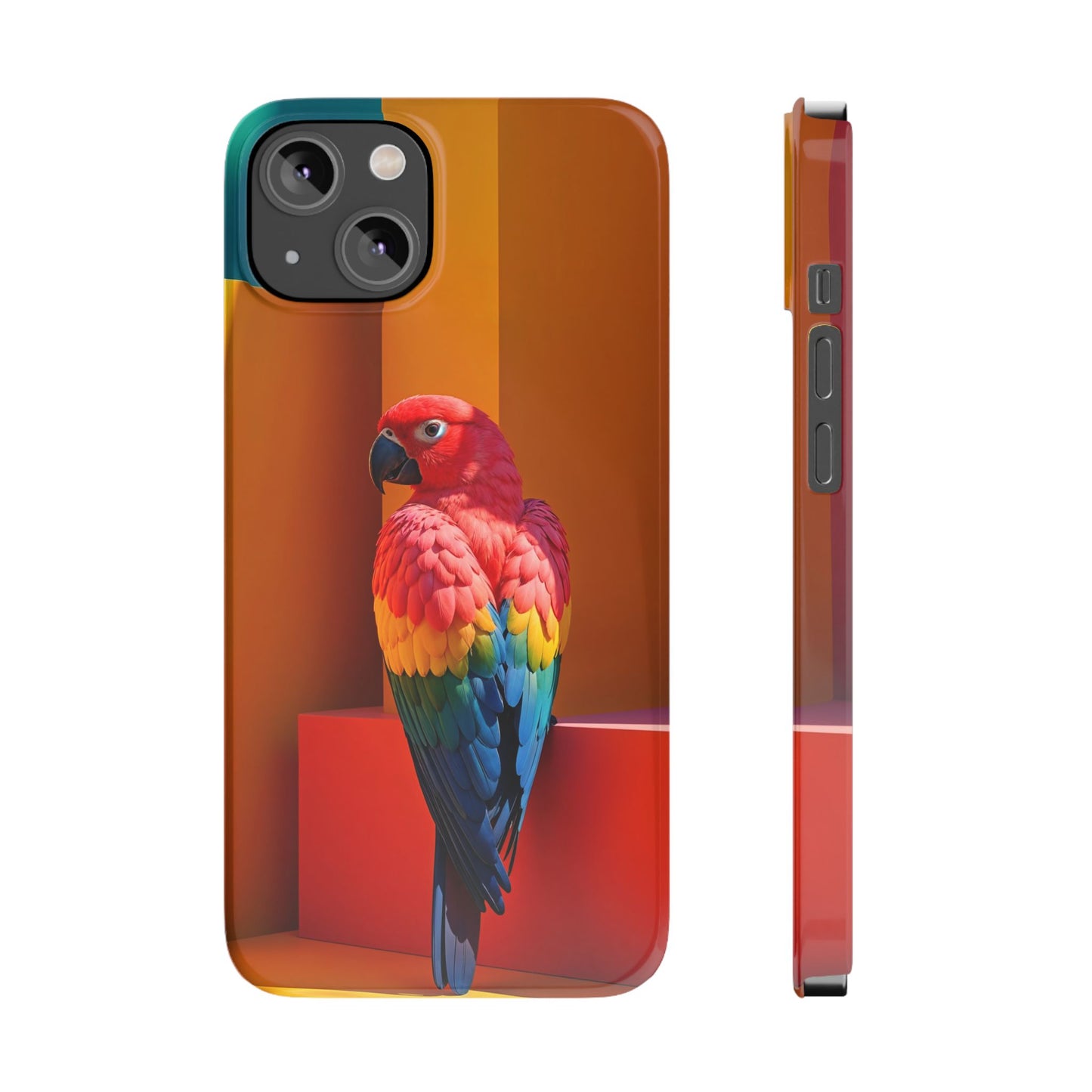 Vibrant Parrot Slim Phone Case - Colorful Tropical Design for Nature Lovers