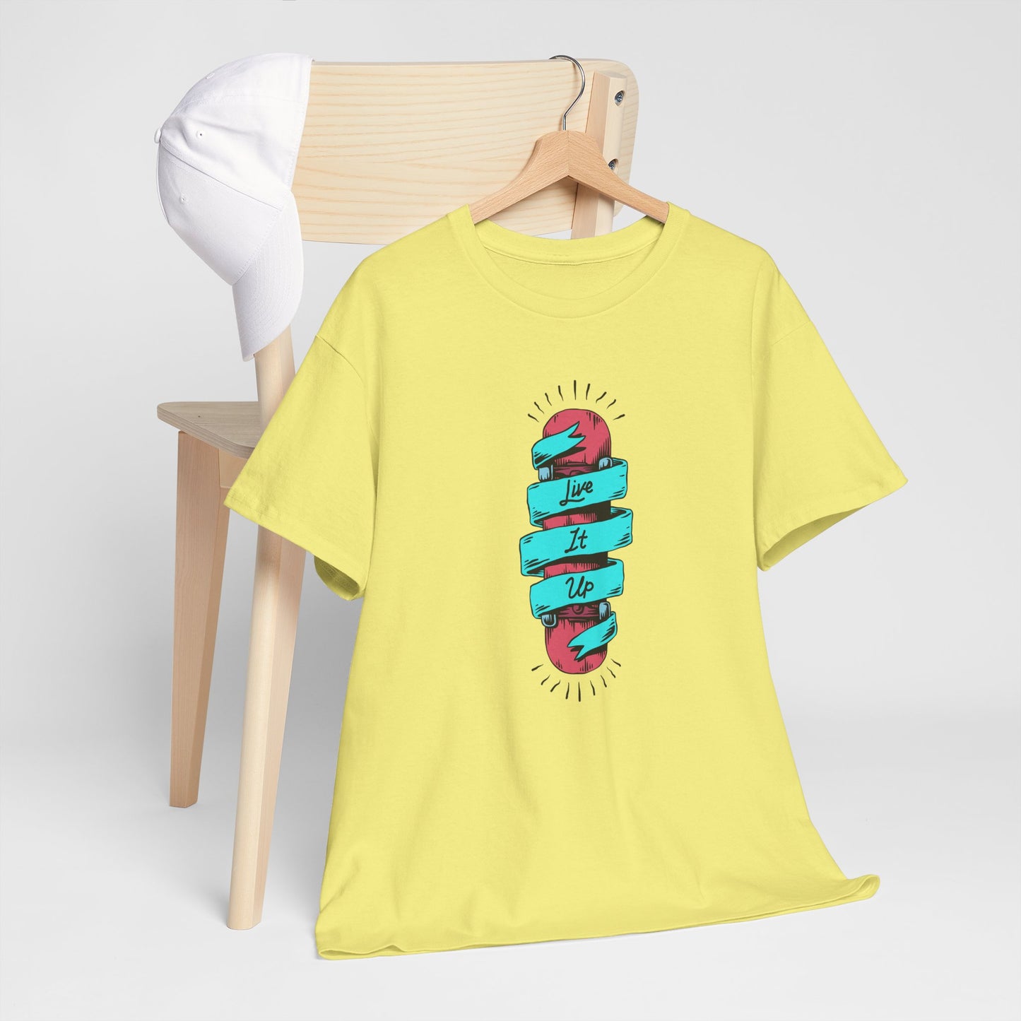 Live It Up Unisex Heavy Cotton Tee - Fun and Colorful Graphic Tee