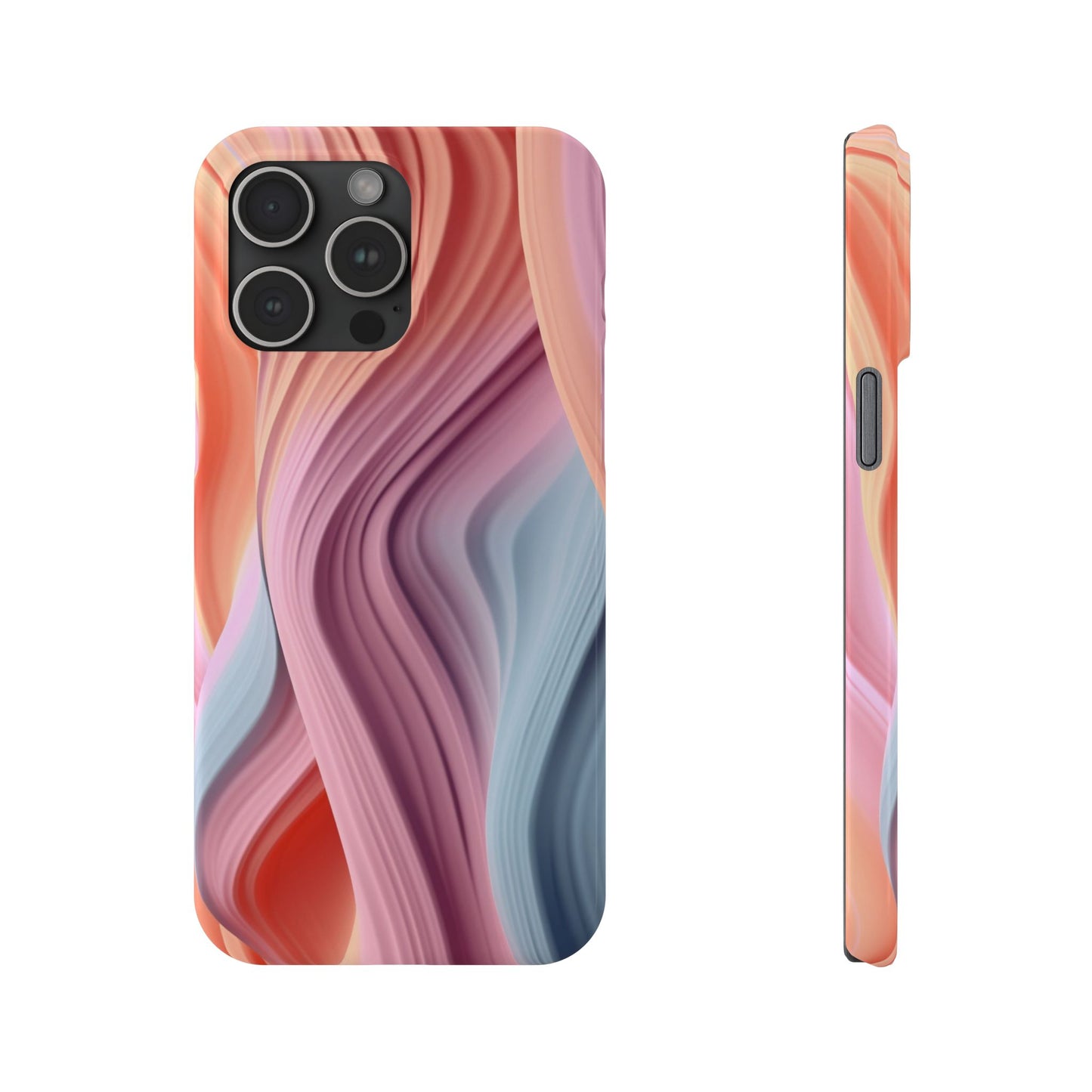 Stylish Slim Phone Cases with Wave Patterns - Perfect Gift for Art Lovers