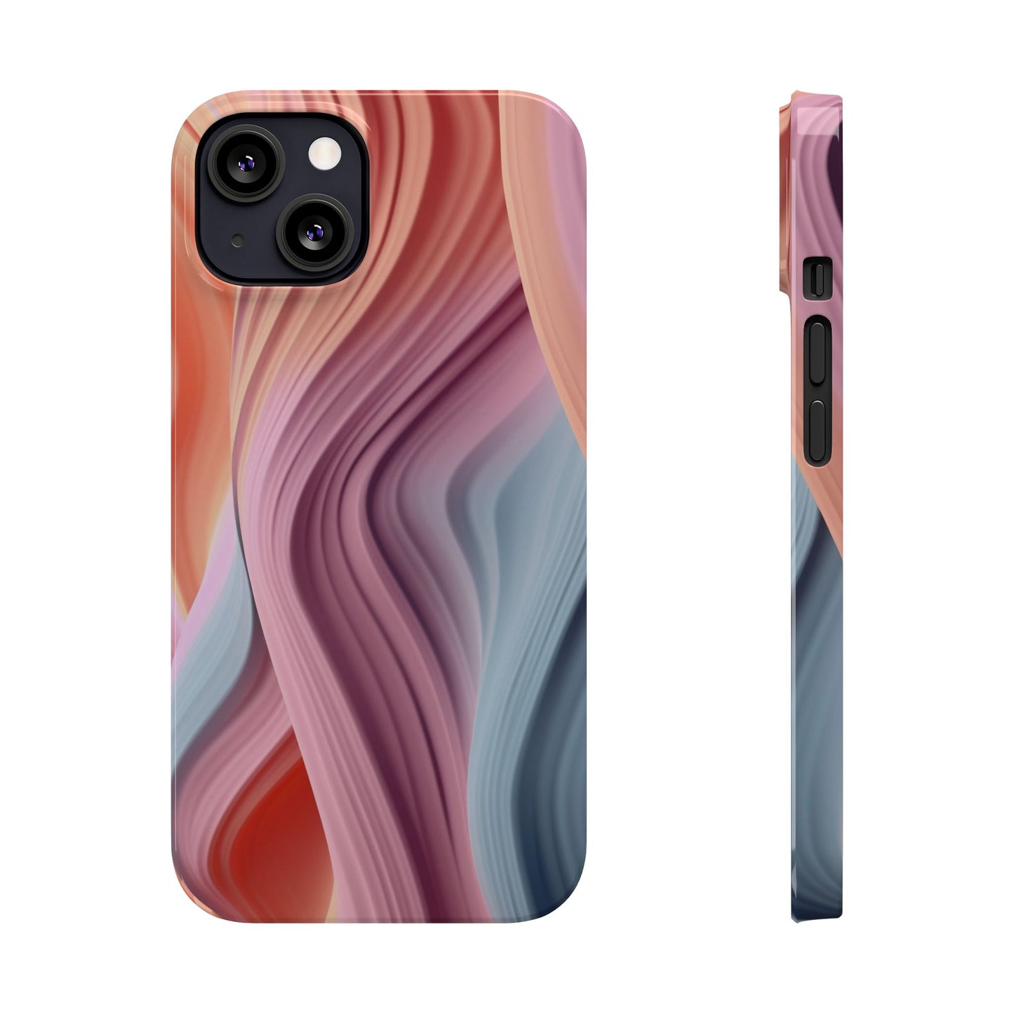 Stylish Slim Phone Cases with Wave Patterns - Perfect Gift for Art Lovers