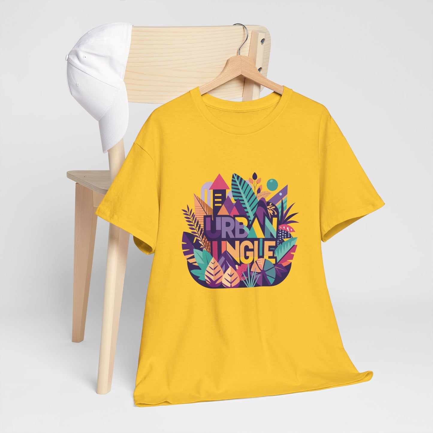 Urban Jungle Unisex Heavy Cotton Tee - Vibrant Tropical Design