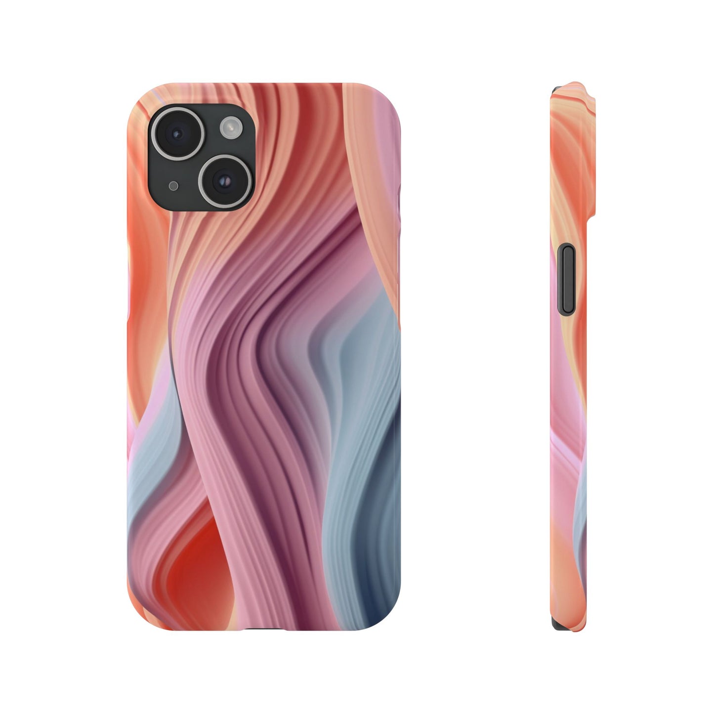 Stylish Slim Phone Cases with Wave Patterns - Perfect Gift for Art Lovers