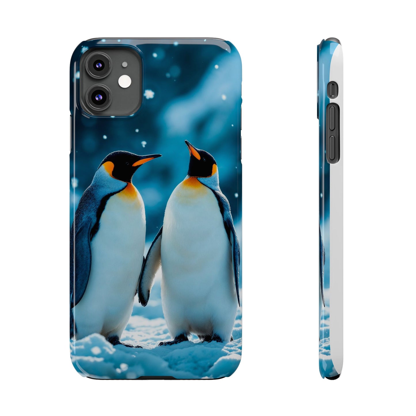 Charming Penguin Slim Phone Case - Winter Wonderland Design