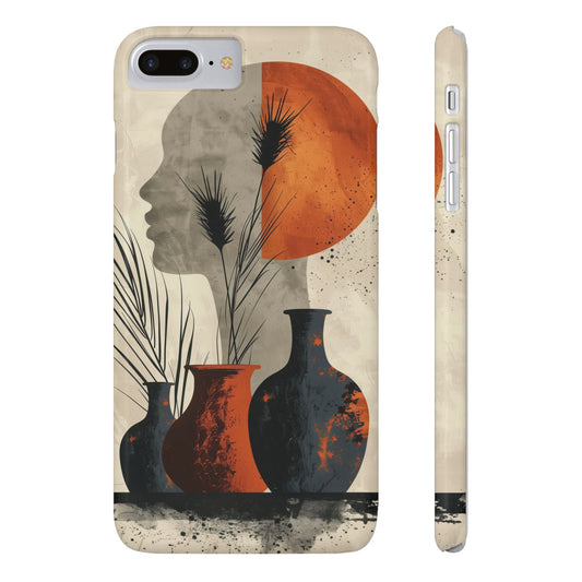 Artistic Slim Phone Case with Vintage Vase Design