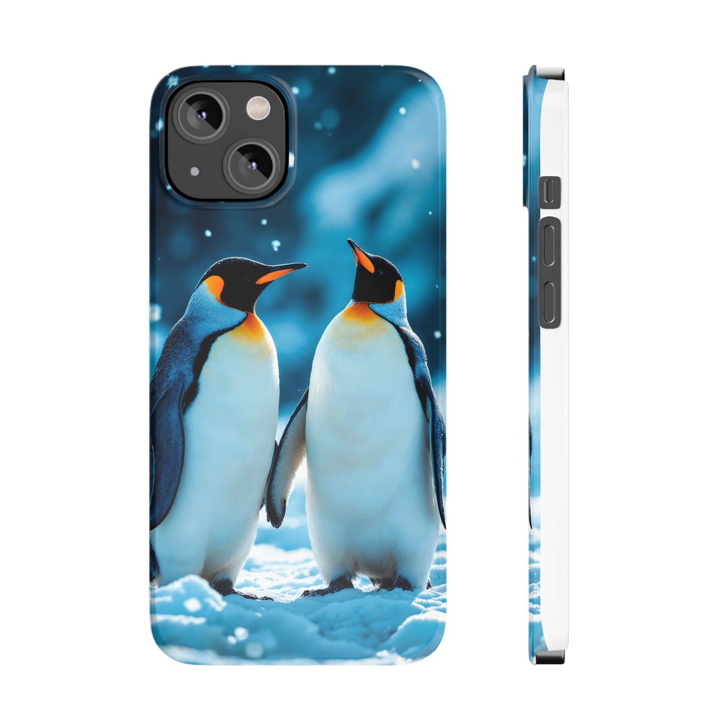 Charming Penguin Slim Phone Case - Winter Wonderland Design