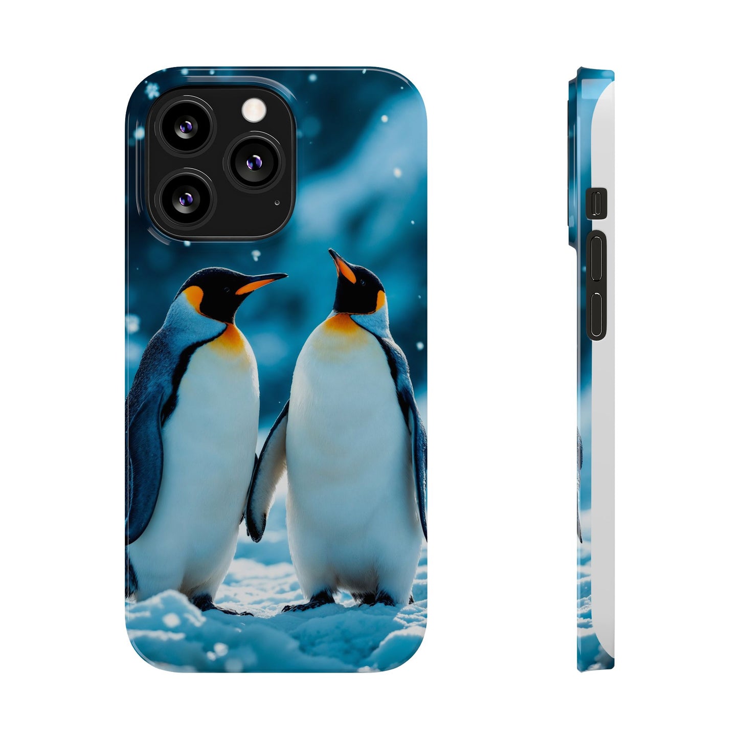 Charming Penguin Slim Phone Case - Winter Wonderland Design