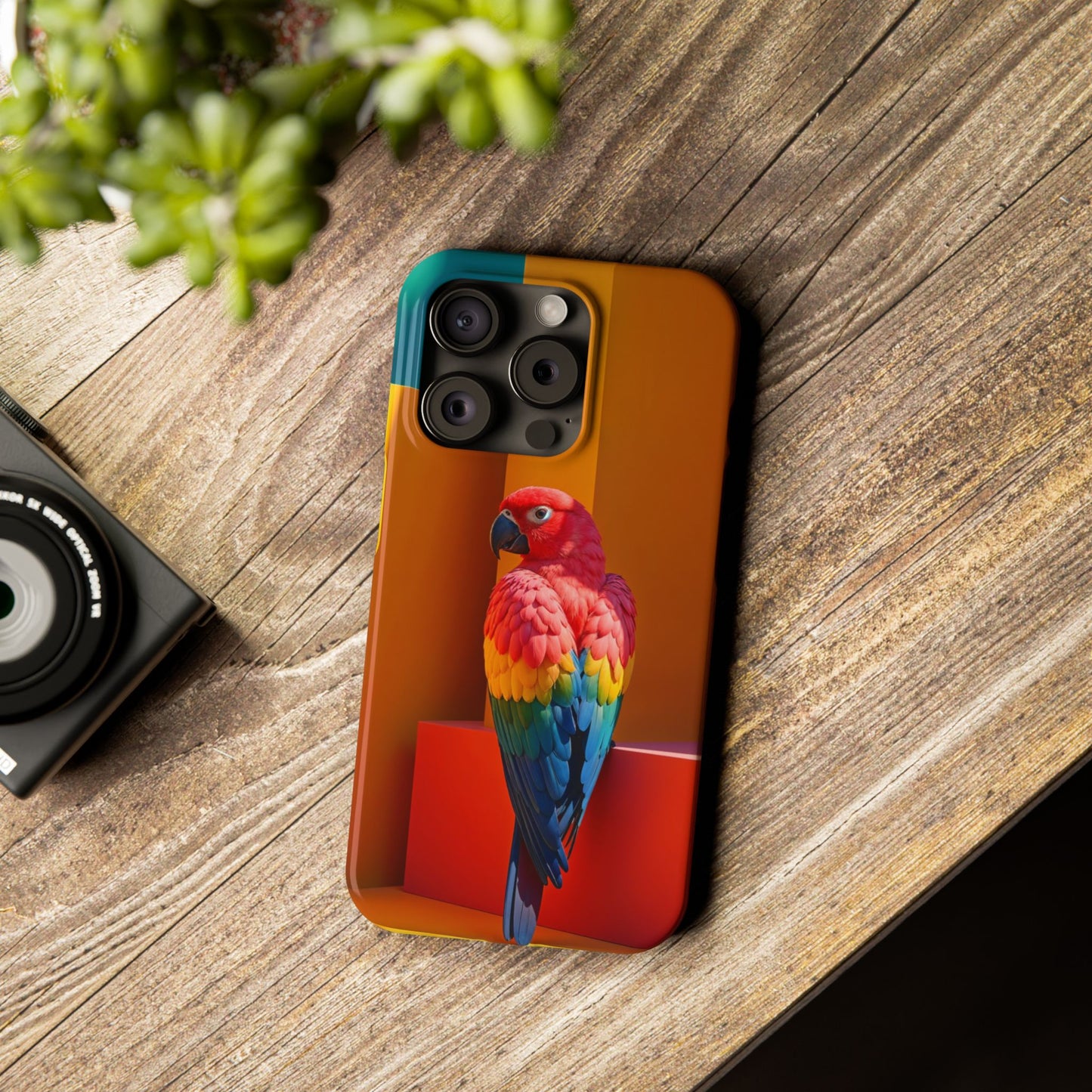 Vibrant Parrot Slim Phone Case - Colorful Tropical Design for Nature Lovers